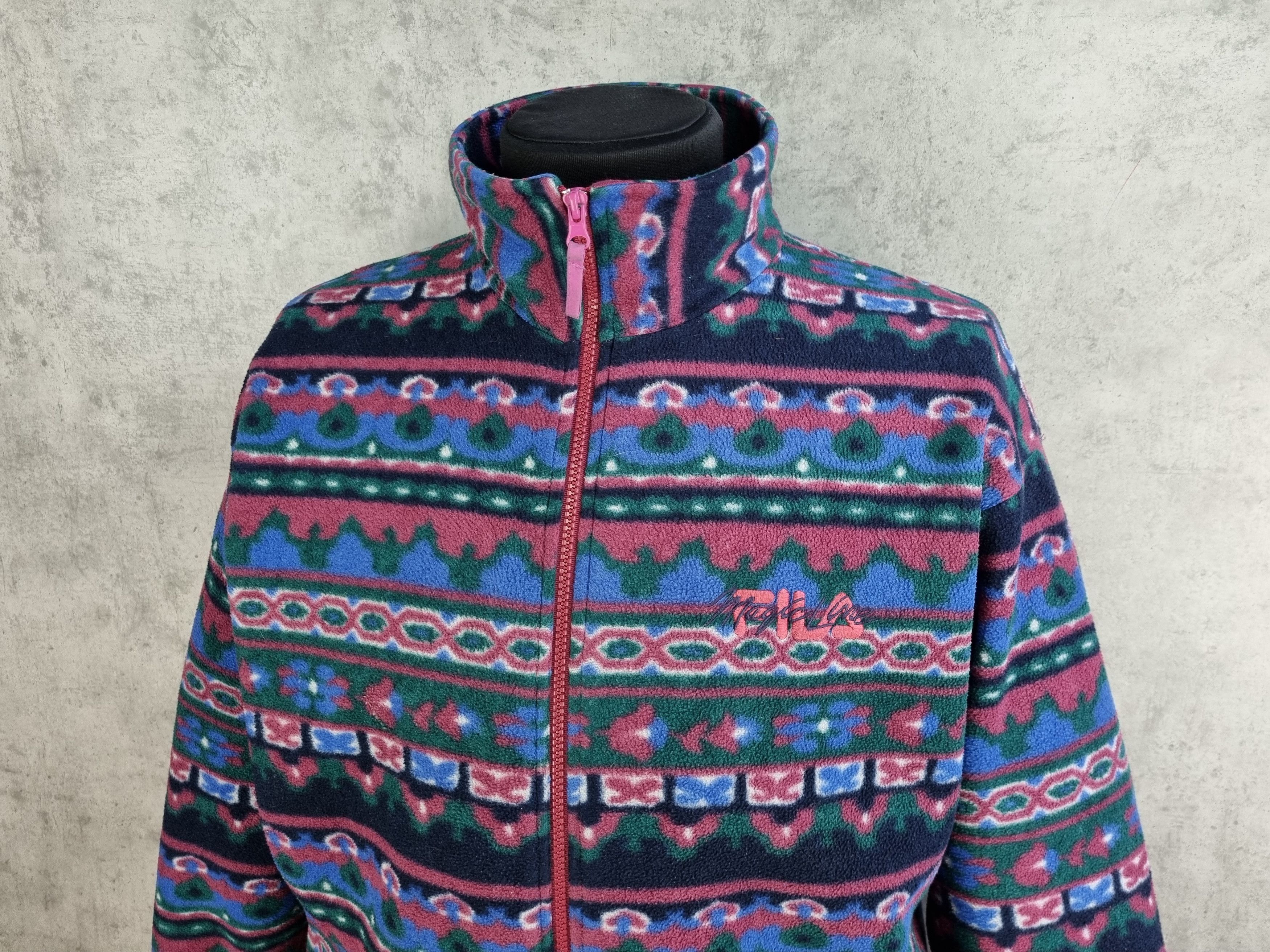 Fila × Vintage 90s Italian FILA Magic Line Fleece Abstract Paisley Print Size US M / EU 48-50 / 2 - 16 Thumbnail