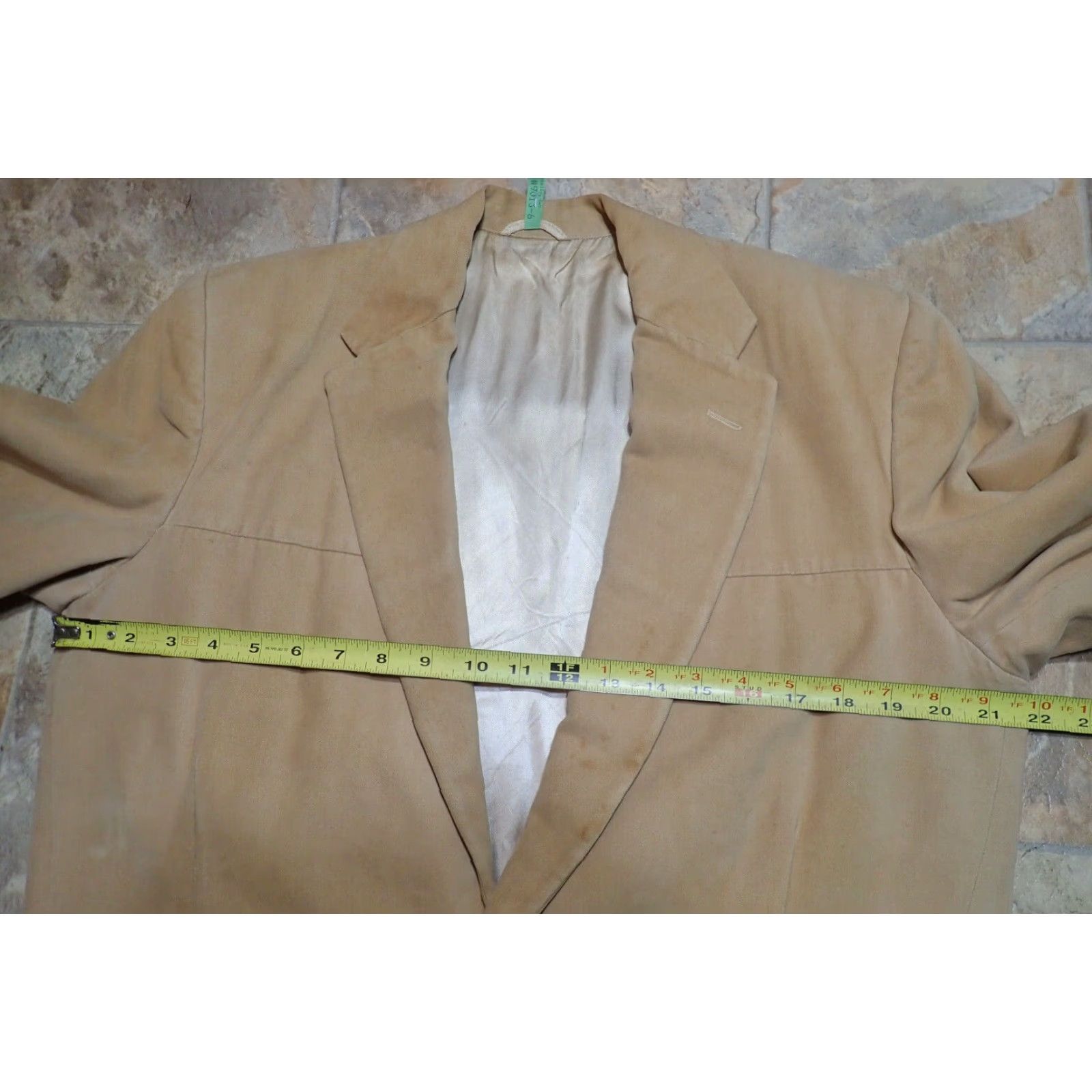 Vintage VINTAGE Mens Sport Coat Blazer Jacket 38R Brown Faux Leather Suede 50s 60s Retro Punk Designer Union Made USA Size 38R - 7 Thumbnail