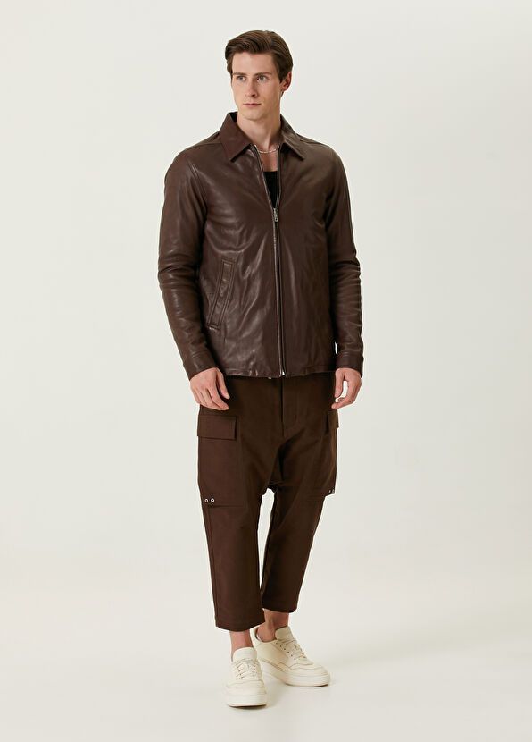 Rick Owens o1y0325 Leather Jacket in Brown Size US M / EU 48-50 / 2 - 6 Thumbnail