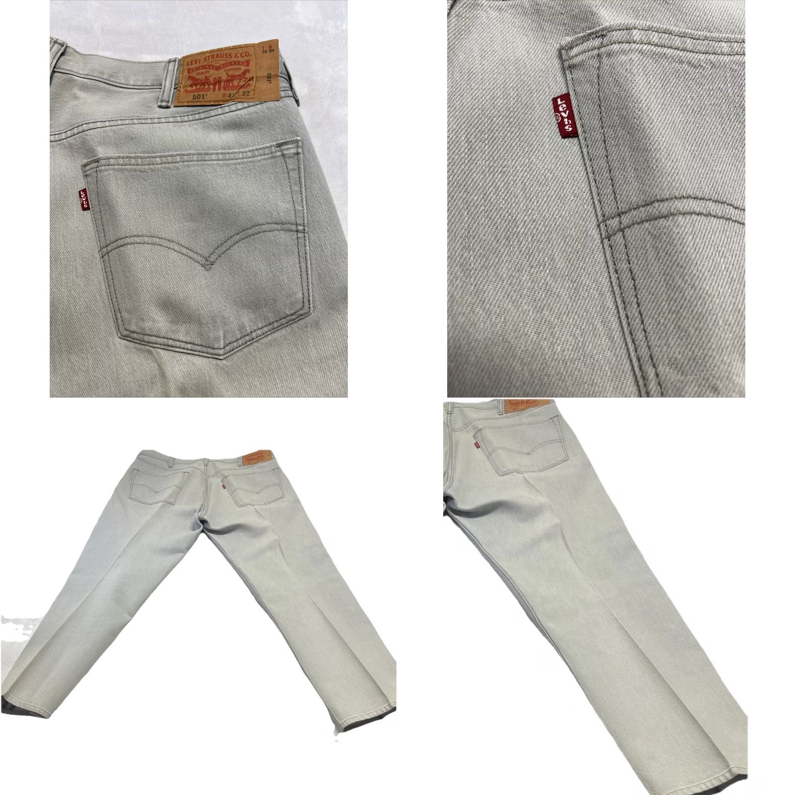 Levi's Levi’s 501 Jeans Gray Faded Straight Button Fly Denim Grunge Men 40x28 Inseam 28in Vintage No Regular 5-Pocket Cotton Denim Bis Size US 40 / EU 56 - 10 Thumbnail