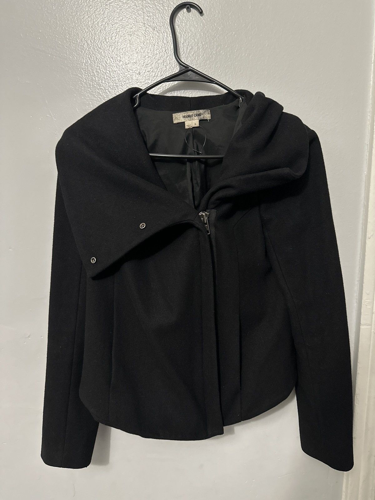 ジャケット・アウター HELMUT LANG asymmetry coat Helmut Lang Black Asymmetric Made In USA Jacket 1990's