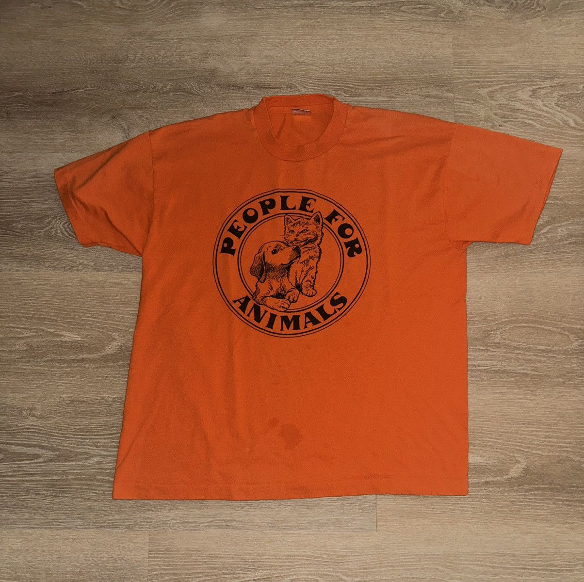 Fruit Of The Loom × Vintage Vintage 90’s People For Animals T-Shirt Size US XL / EU 56 / 4 - 1 Thumbnail