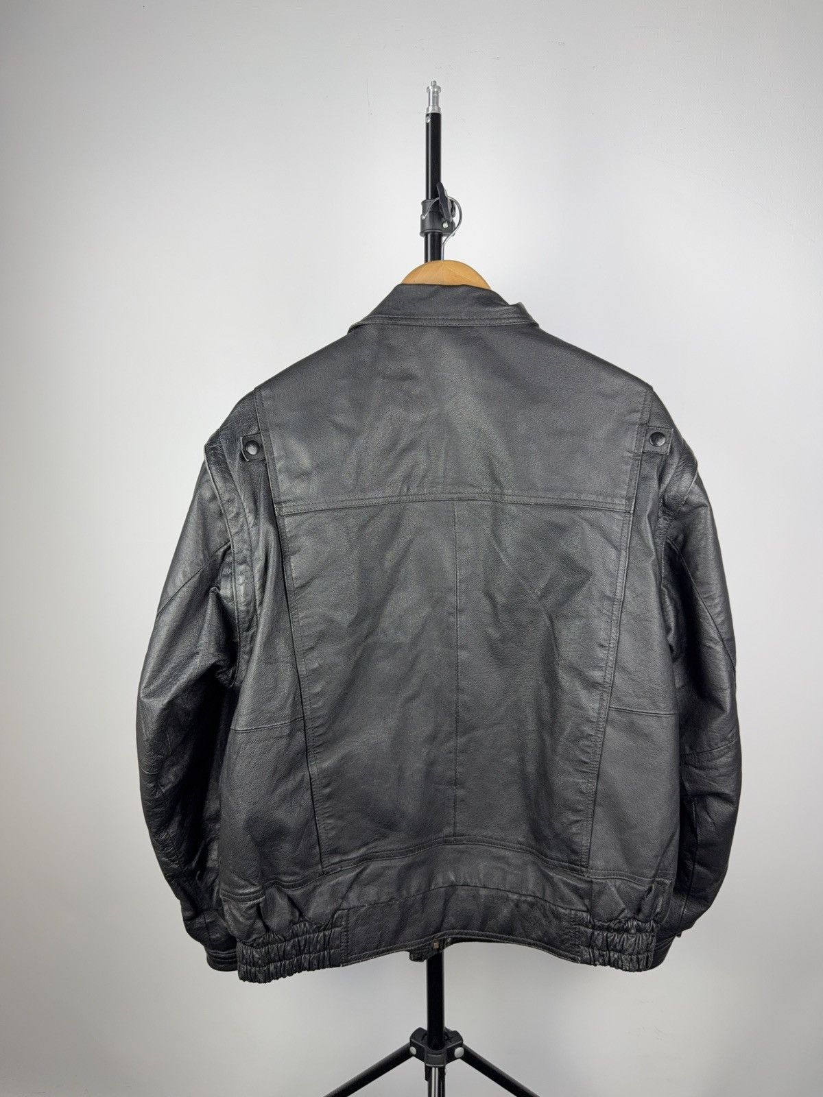 Leather × Vintage Vintage 90s Genuine Leather MOTO Bomber Jacket Rock Punk Size US M / EU 48-50 / 2 - 8 Thumbnail