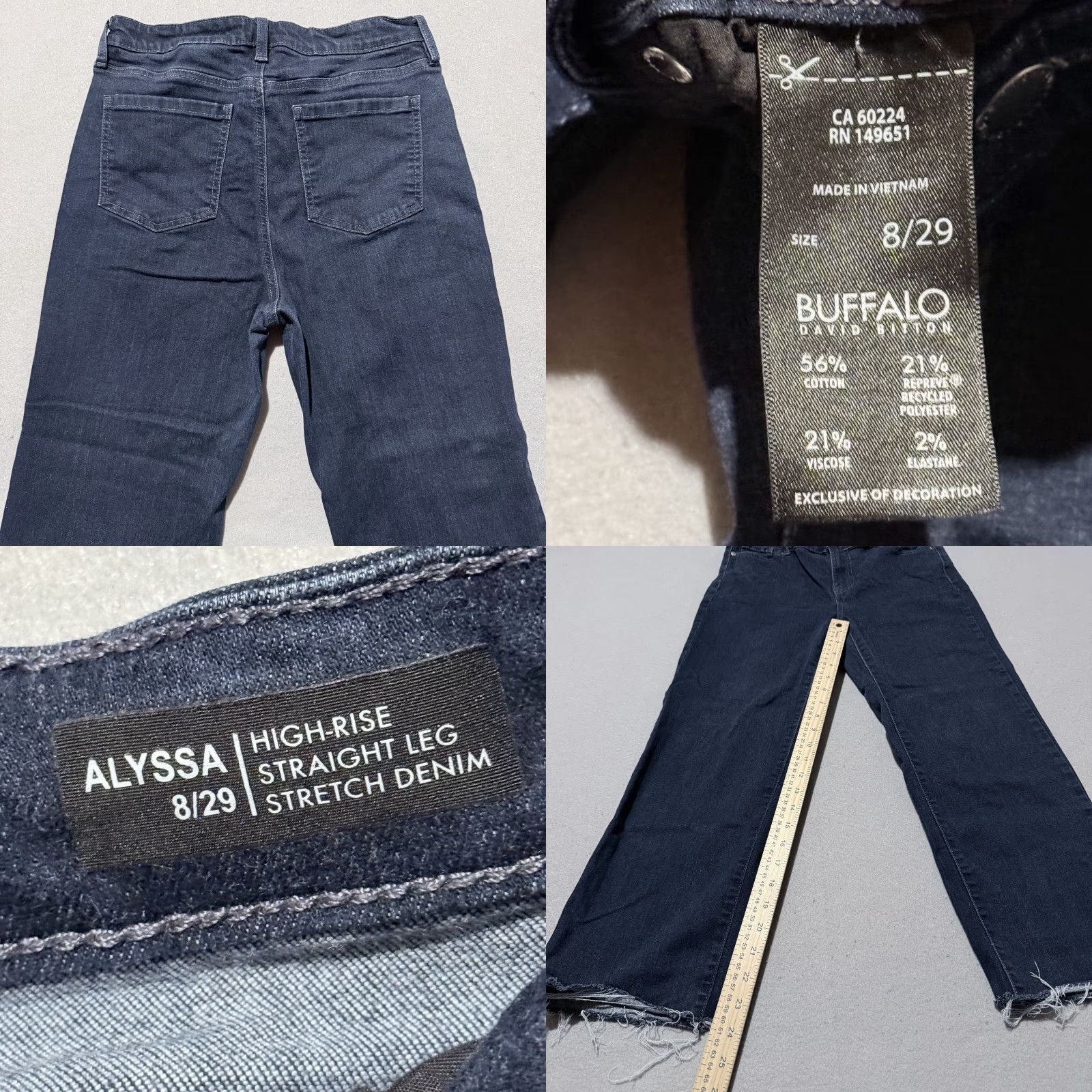 Buffalo David Bitton Buffalo David Bitton Alyssa Straight Leg Jeans Women's Blue Denim Stretch - 8 Size 30" / US 8 / IT 44 - 8 Thumbnail