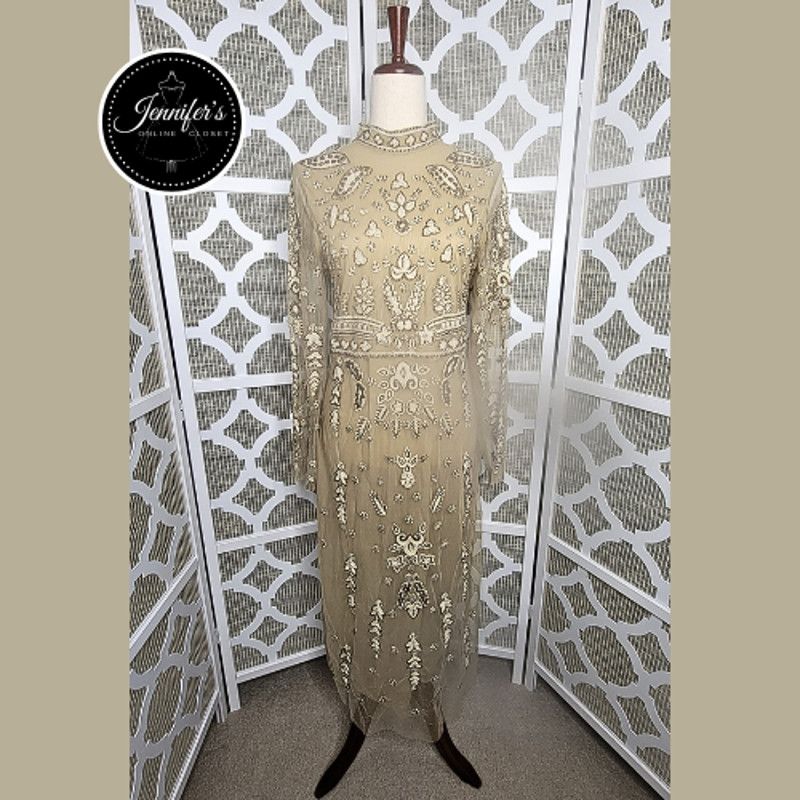 Zara Zara NEW Limited Edition Knit Beaded High Collar Dress | Grailed