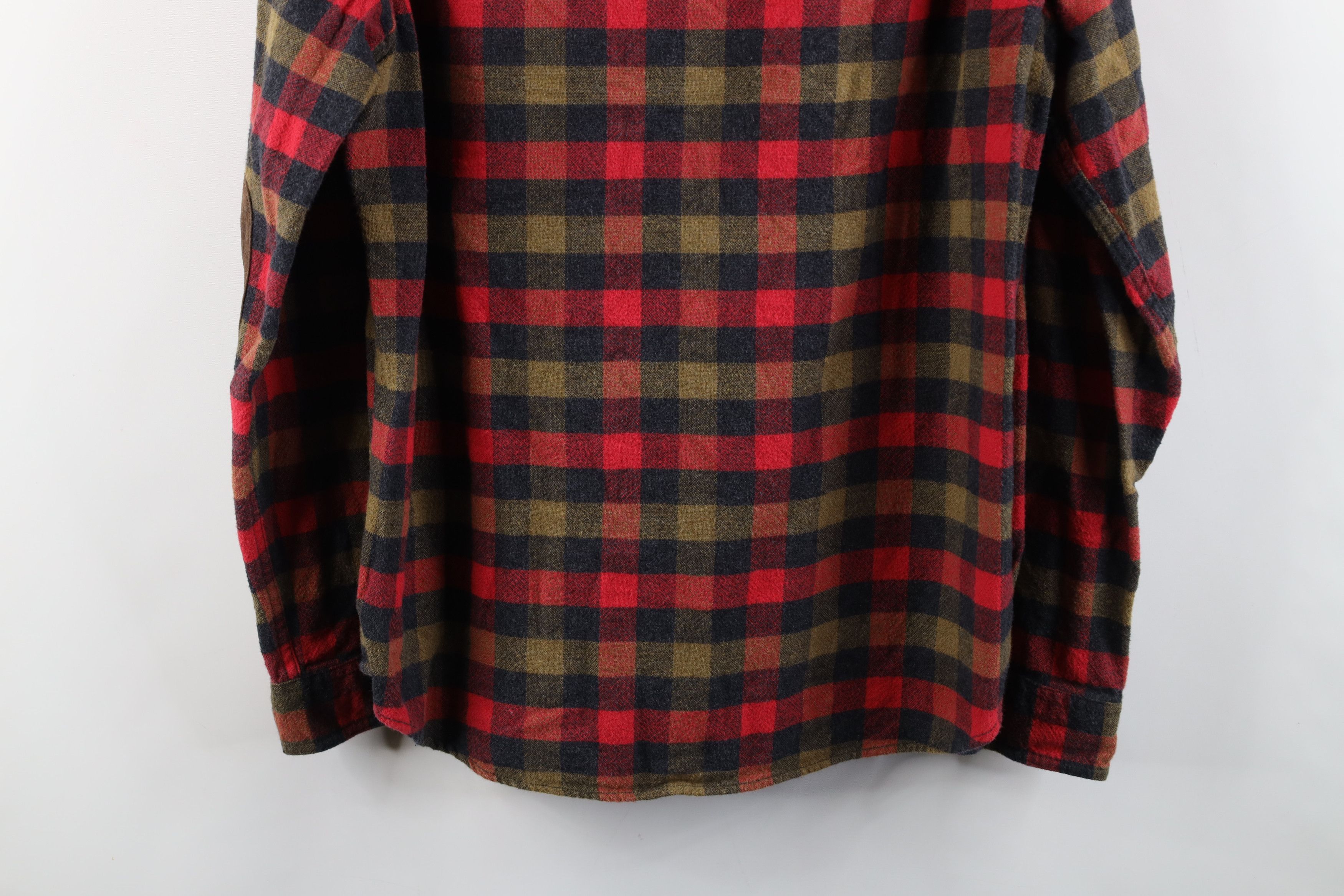 J.Crew × Vintage J Crew Suede Elbow Patch Flannel Collared Button Down Shirt Size US L / EU 52-54 / 3 - 13 Thumbnail