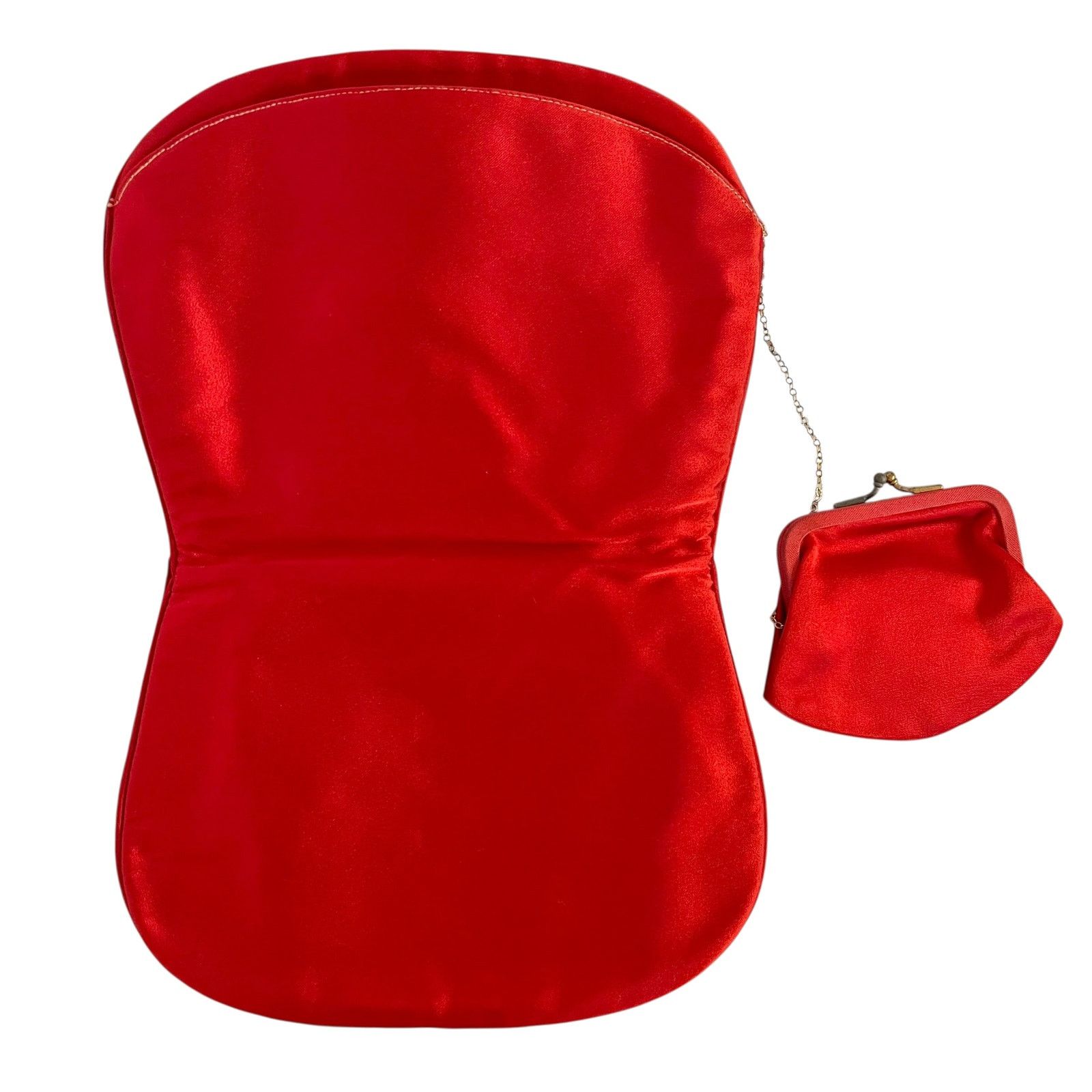 Vintage 1960s Morris Moskowitz MM Vintage Red Velvet Bow Clutch Size ONE SIZE - 3 Thumbnail
