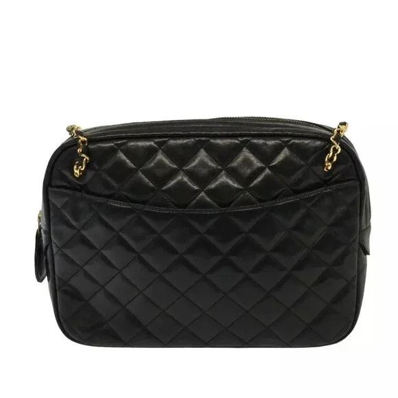 Chanel CHANEL Matelasse Chain Shoulder Bag Lamb Skin Black Size ONE SIZE - 1 Thumbnail