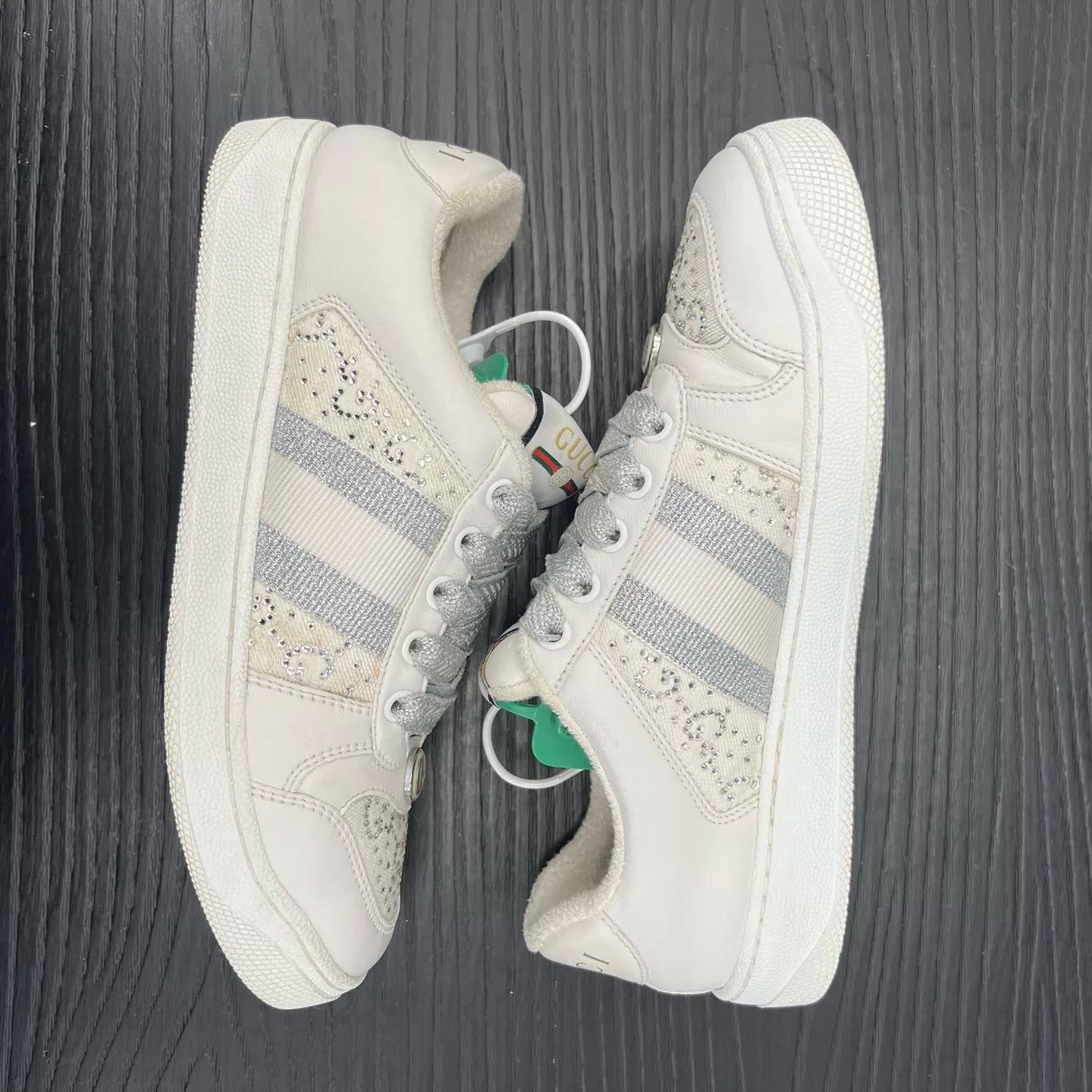 Gucci Gucci Rhyton women's White/Gray Crystal Size 35 Size US 4.5 / IT 34.5 - 2 Thumbnail