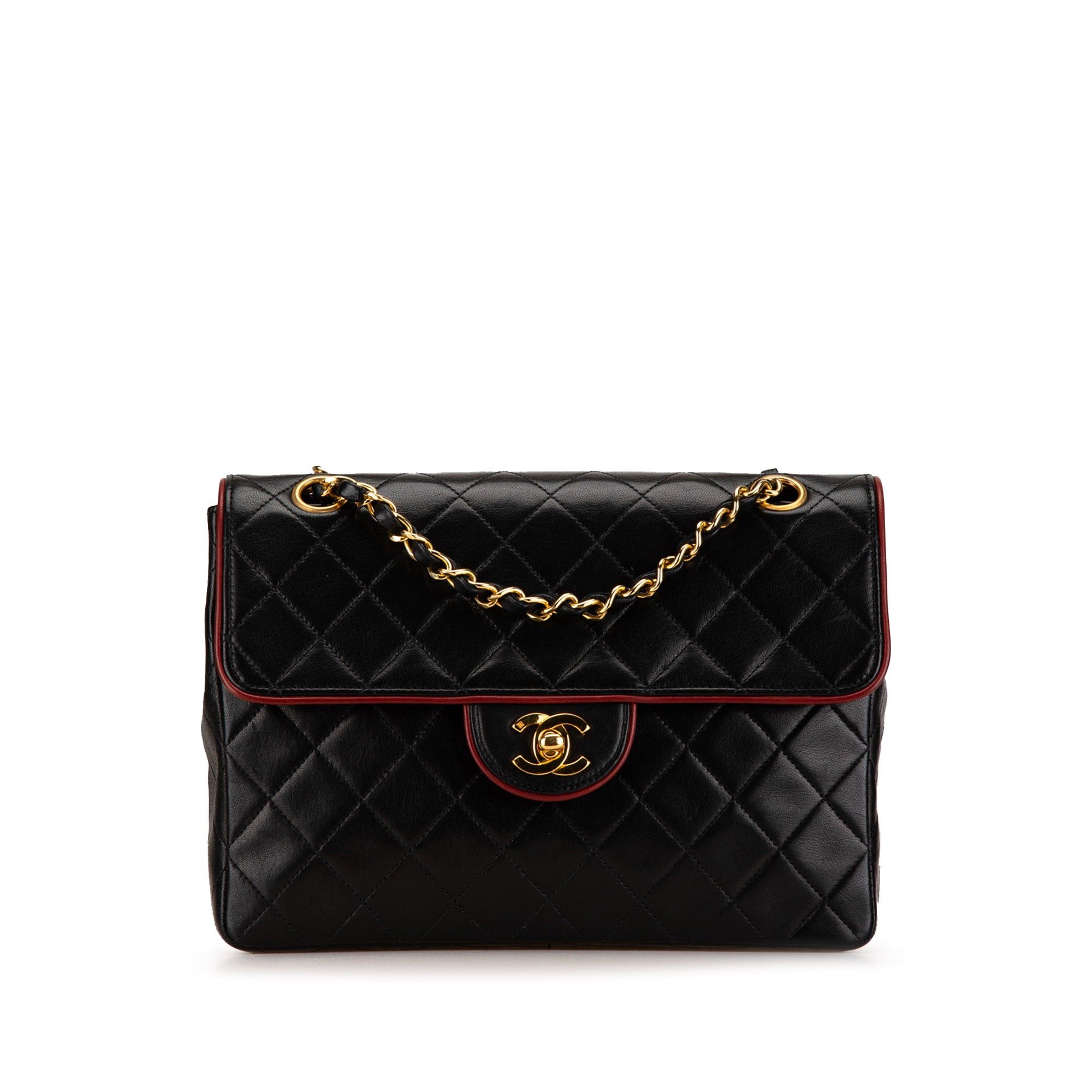 Chanel Chanel CC Bicolor Quilted Lambskin Single Flap Black Size ONE SIZE - 1 Thumbnail