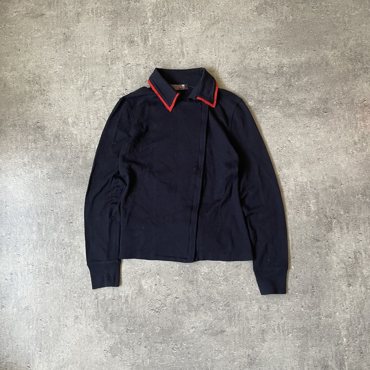 Prada × Vintage Vintage Prada Asimmetrical Zip Sweatshirt red label Size S / US 4 / IT 40 - 1 Thumbnail