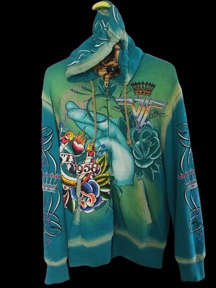 Christian Audigier Christian Audigier Y2K Zip Up Hoodie Size US L / EU 52-54 / 3 - 1 Thumbnail