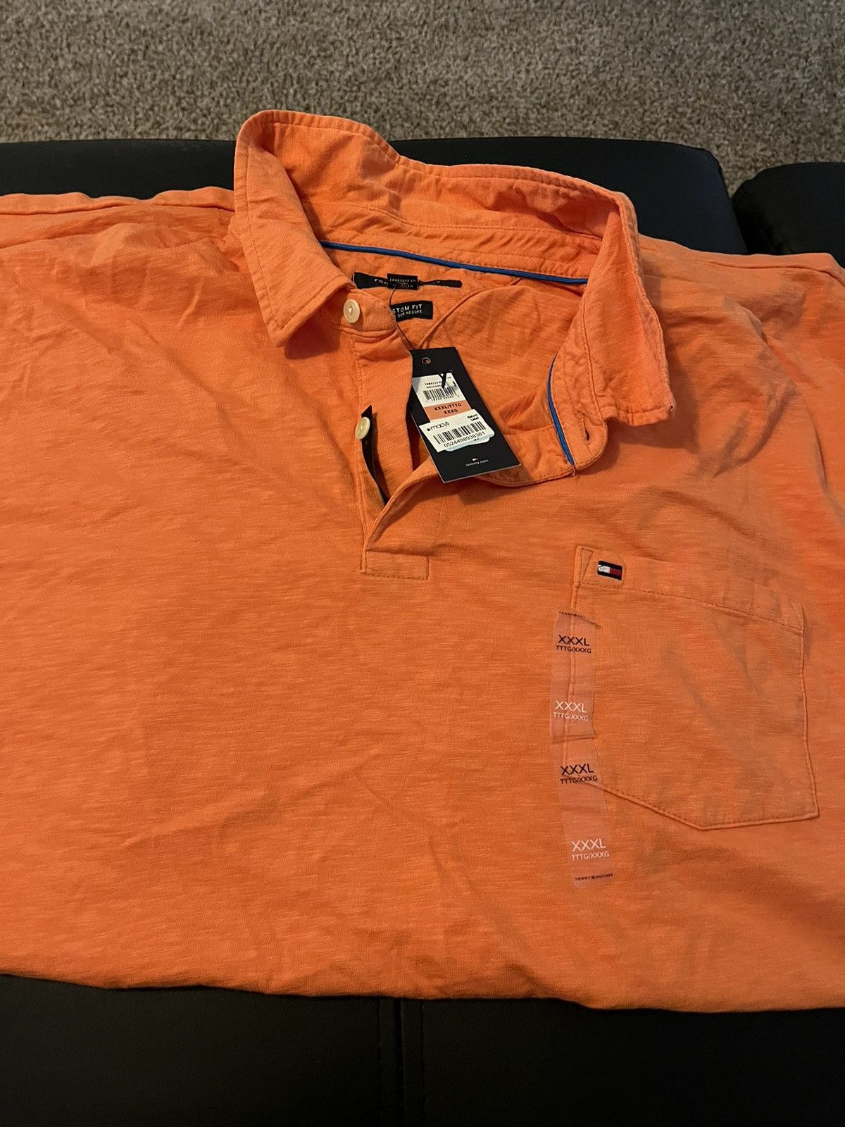 image of Tommy Hilfiger Polo in Orange, Men's (Size 2XL)