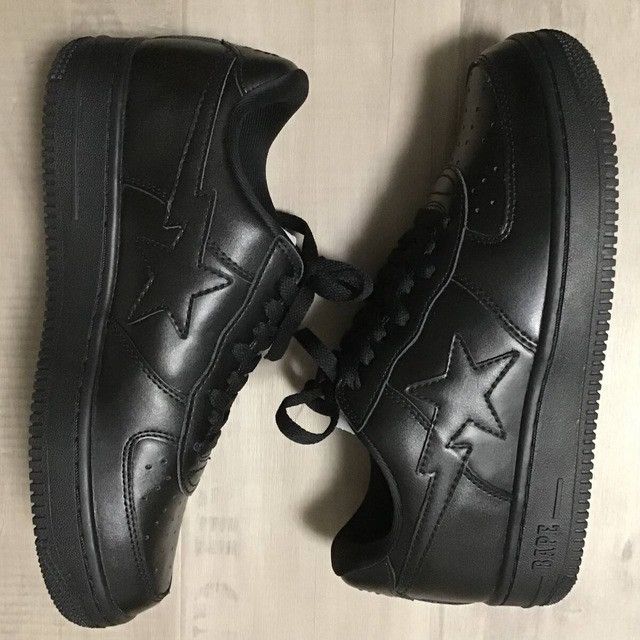 Bape Black Leather BAPE STA sneakers a bathing ape shoes Size US 9 / EU 42 - 2 Thumbnail