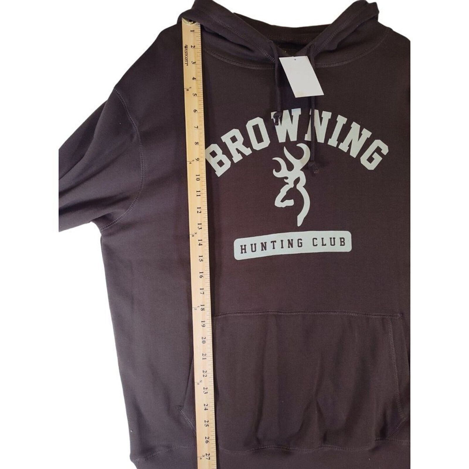 & Other Stories Browning Hoodie Mens Size Large Brown Front Pocket Spellout Size US L / EU 52-54 / 3 - 5 Thumbnail