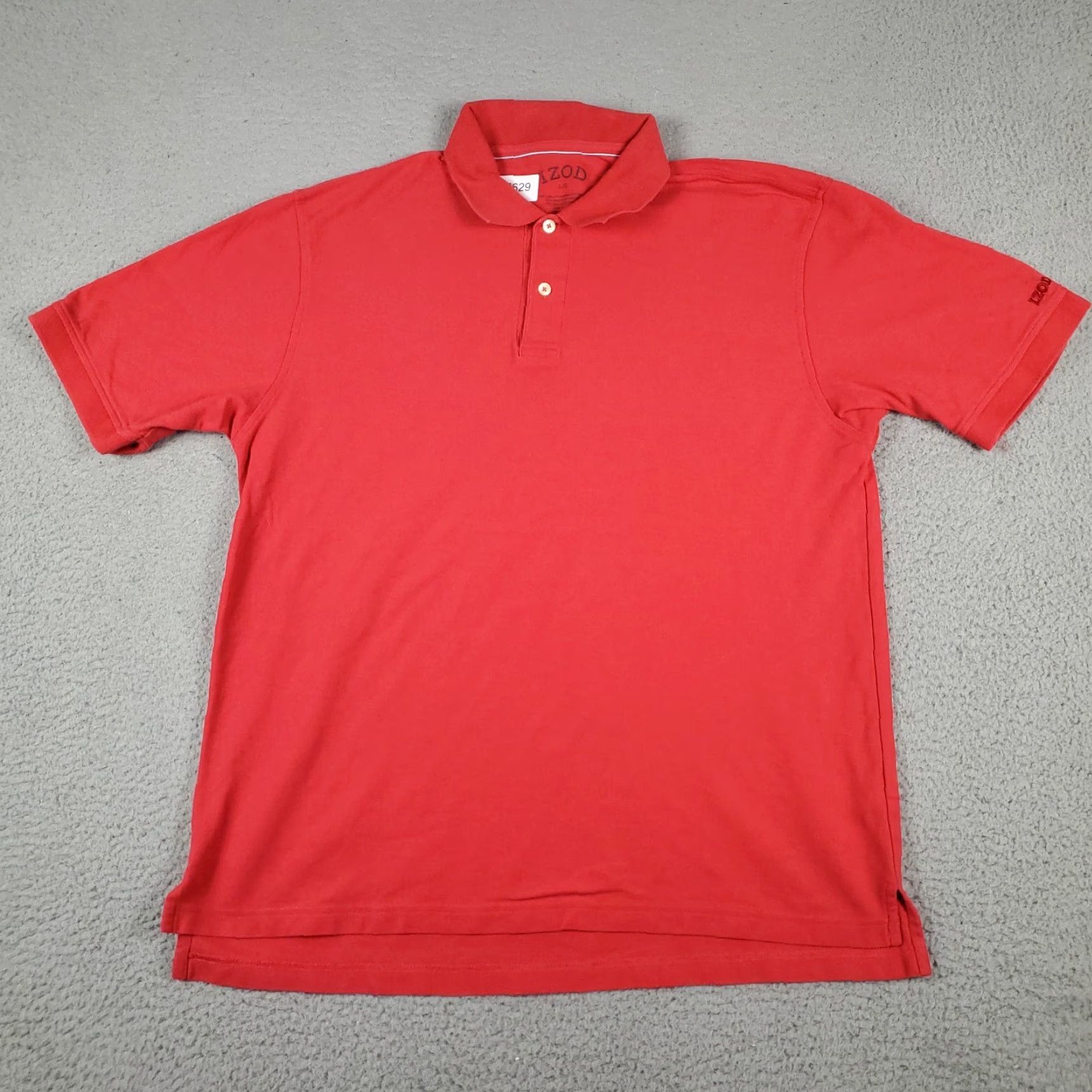 Izod IZOD Polo Shirt Red Short Sleeve Button Cotton 100% Mens Large Casual Knit Solid Size US L / EU 52-54 / 3 - 2 Thumbnail