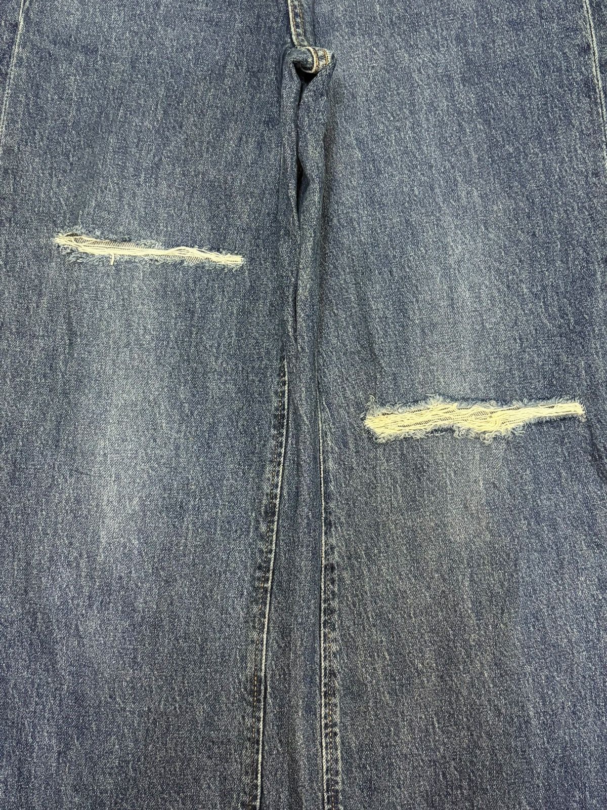 GU Vintage Gu Distressed Ultra Wide Blue Wash Baggy Jeans Size 25" / US 0 / IT 36 - 3 Thumbnail