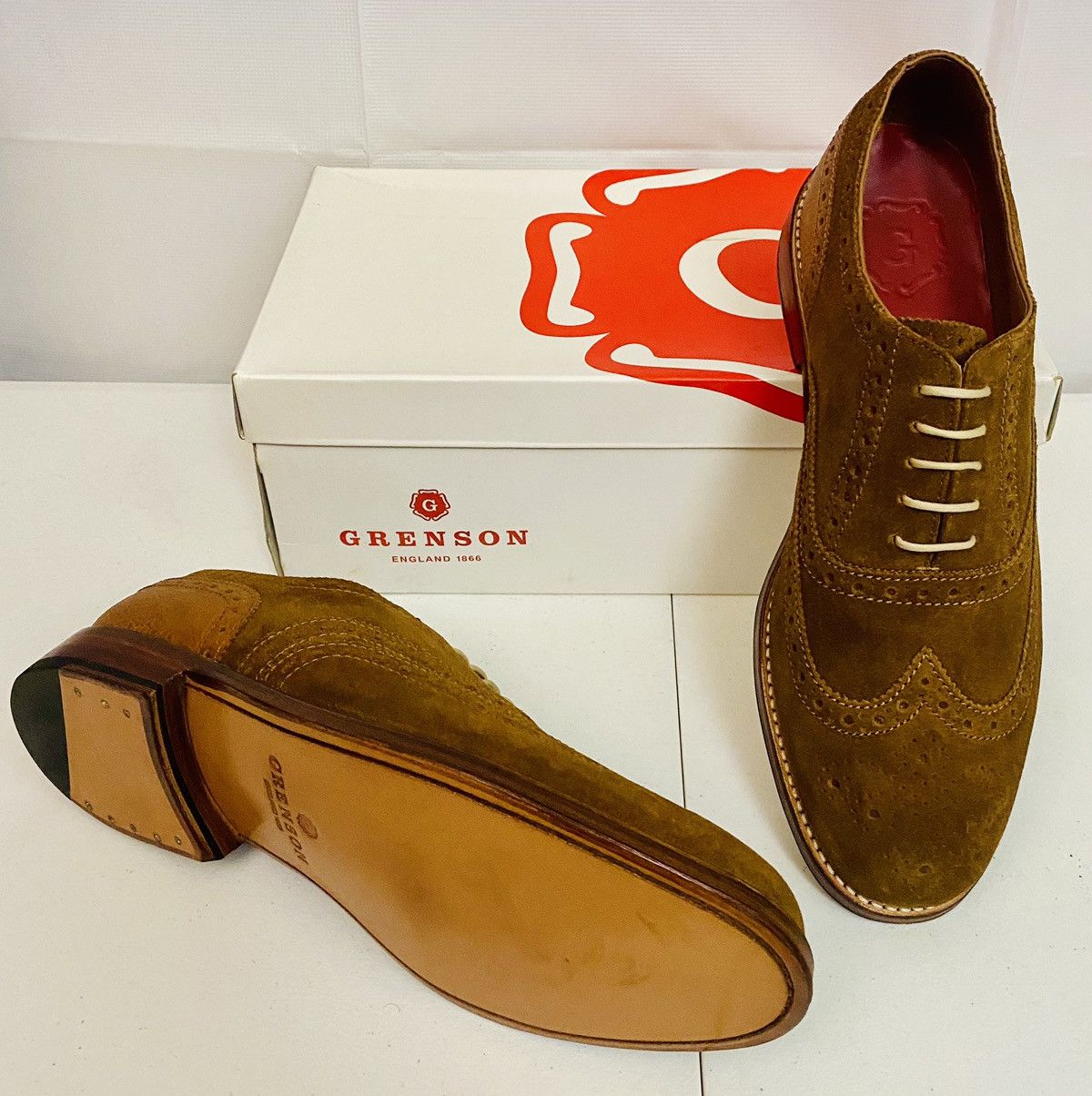Grenson GRENSON 5033 Stanley Brown Suede Leather Brogue 13 New Size US 13 / EU 46 - 14 Thumbnail