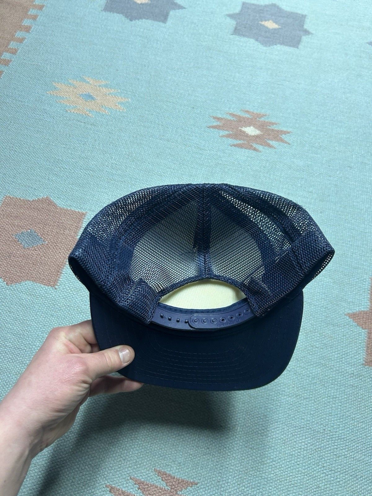 Vintage Vtg trucker hat mesh automatic screw machine ASM blue snap Size ONE SIZE - 4 Thumbnail