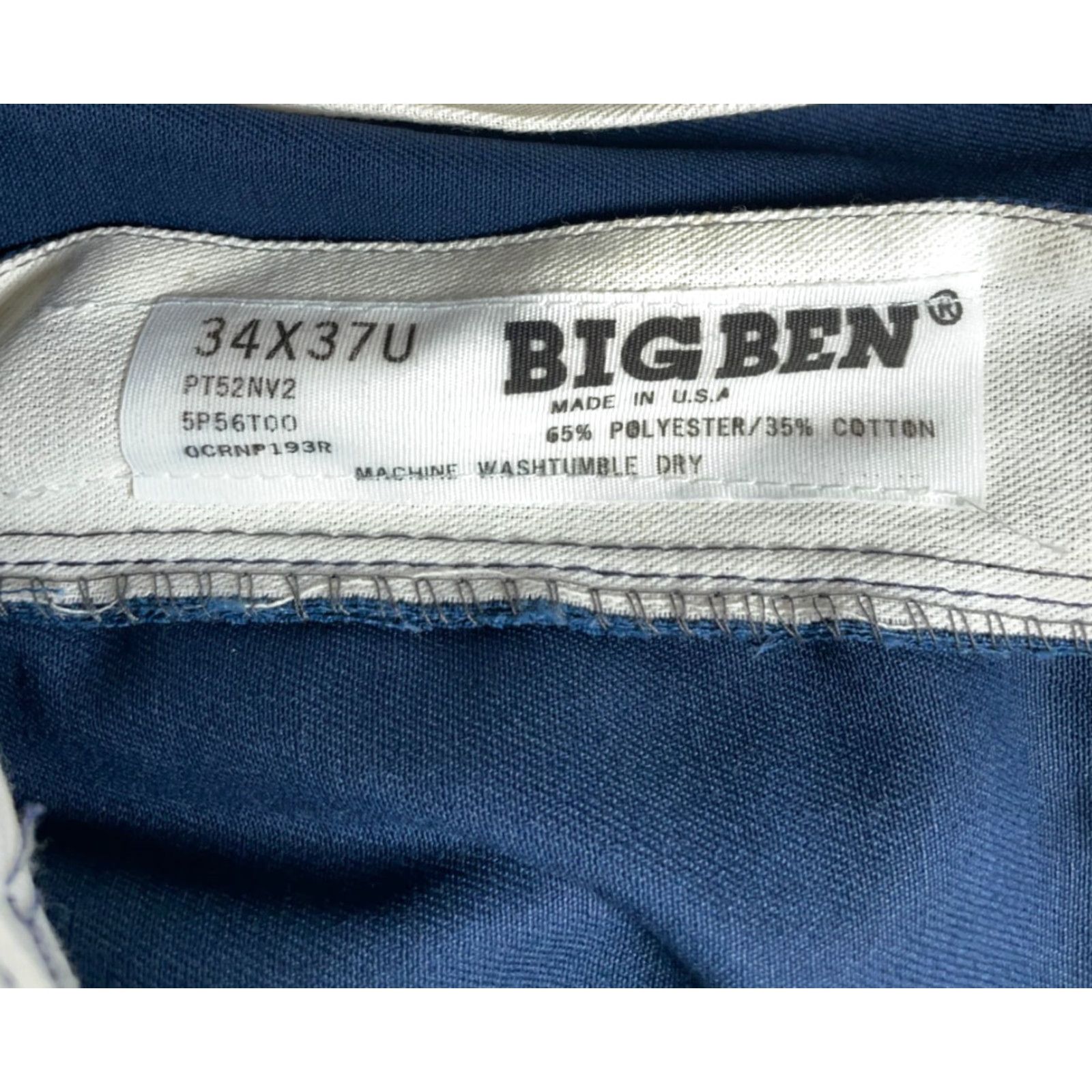 Vintage VINTAGE Ben Ben Pants Shirt? 80s Big Ben Work Pants Men's 33 x 32 Blue Polyester Blend Unworn (33 x 37 Tag) Size US 33 - 4 Thumbnail