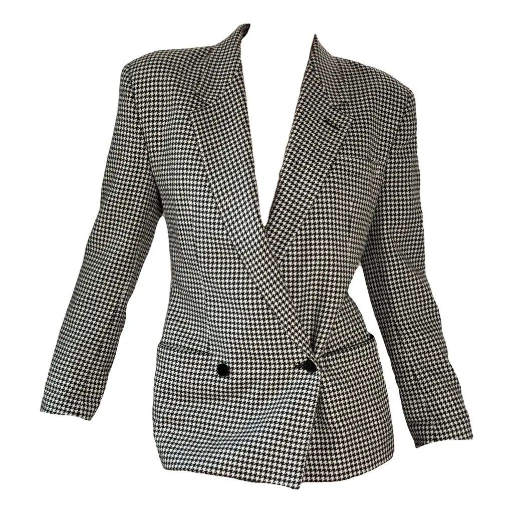 Versace Gianni Versace Plaid Black Wool Blazer Two Buttons IT40 Size S / US 4 / IT 40 - 2 Thumbnail