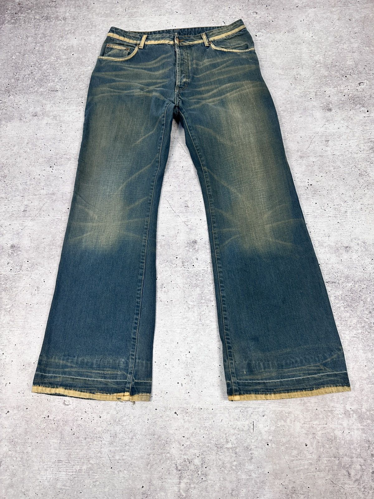 DKNY DKNY Jeans Superfly Flare Denim Blue Dirty Wash Y2K Archive Size US 34 / EU 50 - 3 Thumbnail