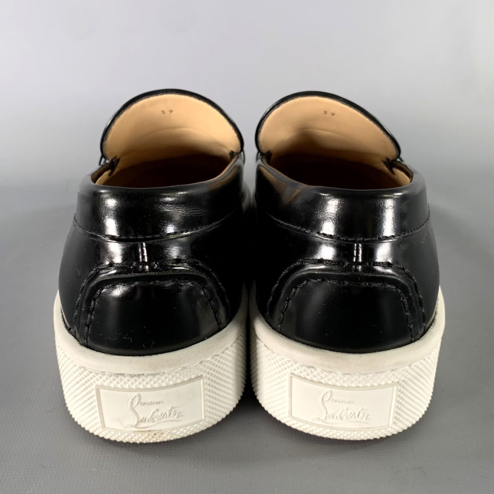 Christian Louboutin CHRISTIAN LOUBOUTIN Leather Yacht Loafers Black Red Color Block Size 6 Size US 6 / EU 39 - 3 Thumbnail