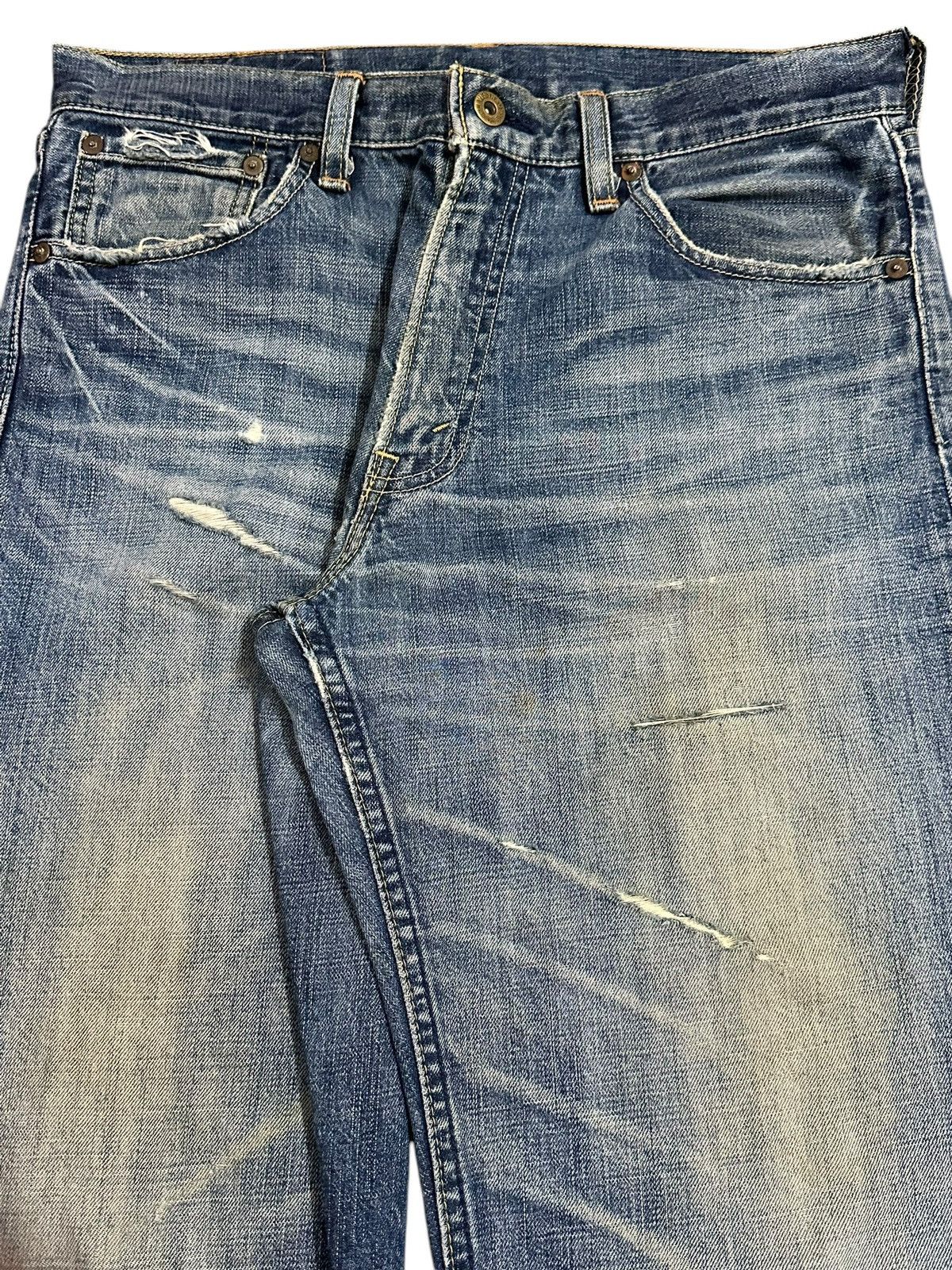 Levi's Vintage 90s Levis 503 Blue Mud Wash Style Distressed Jeans Size US 32 / EU 48 - 4 Thumbnail