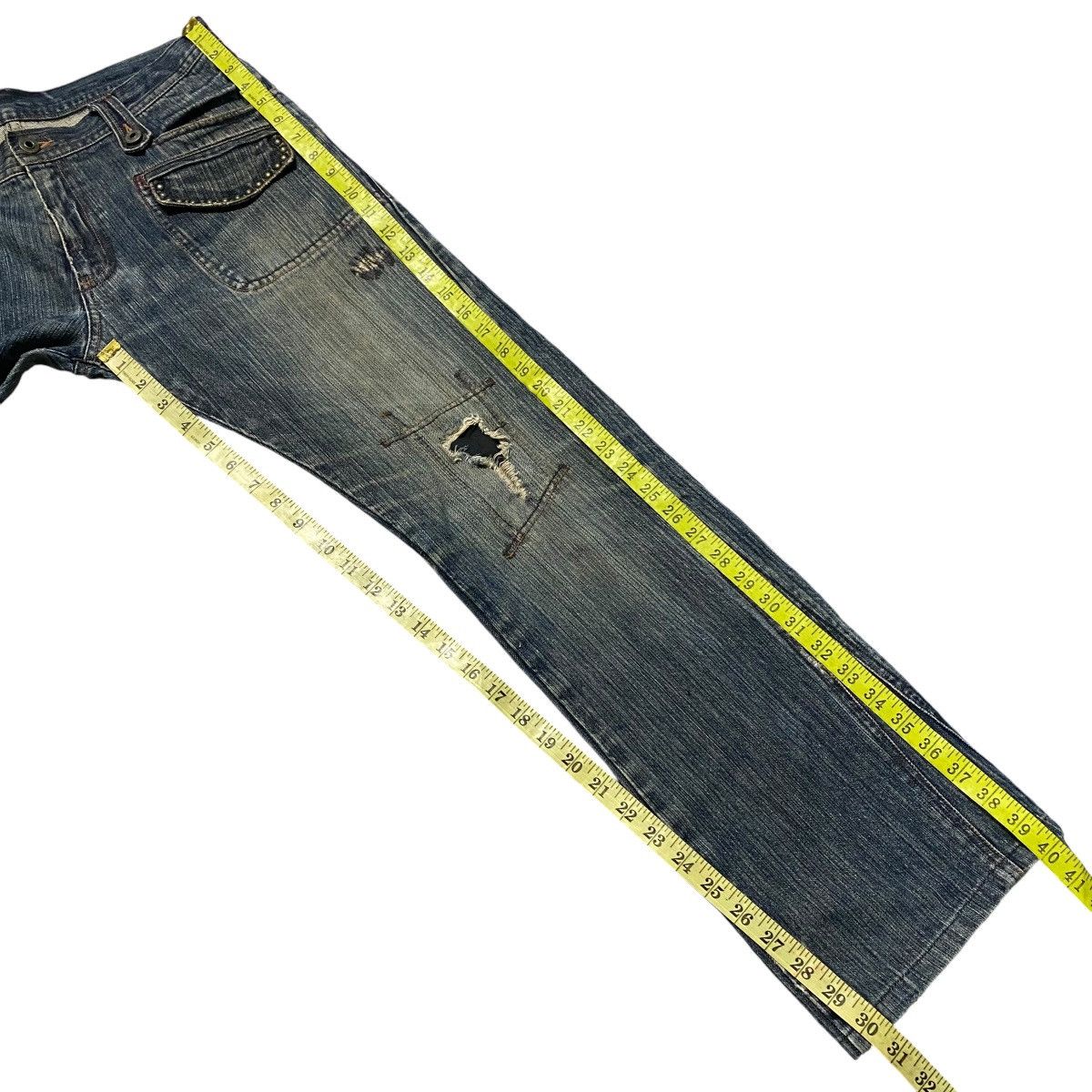 Japanese Brand Difference Rupert Denim Flare Jeans Multi Pocket Studded Size US 33 - 18 Thumbnail