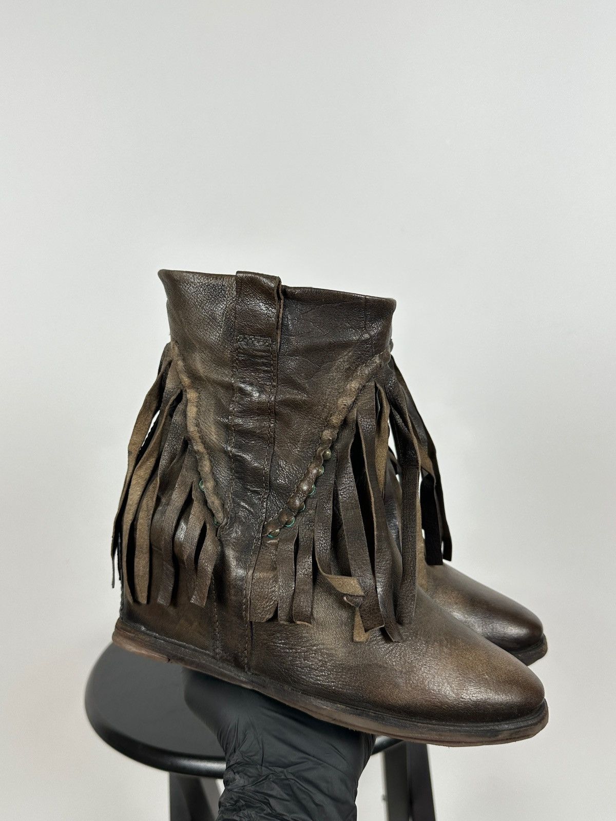 A.S.98 A.S.98. Airstep Leather Fringe Ankle Boho Western Boots Size US 7 / IT 37 - 5 Thumbnail