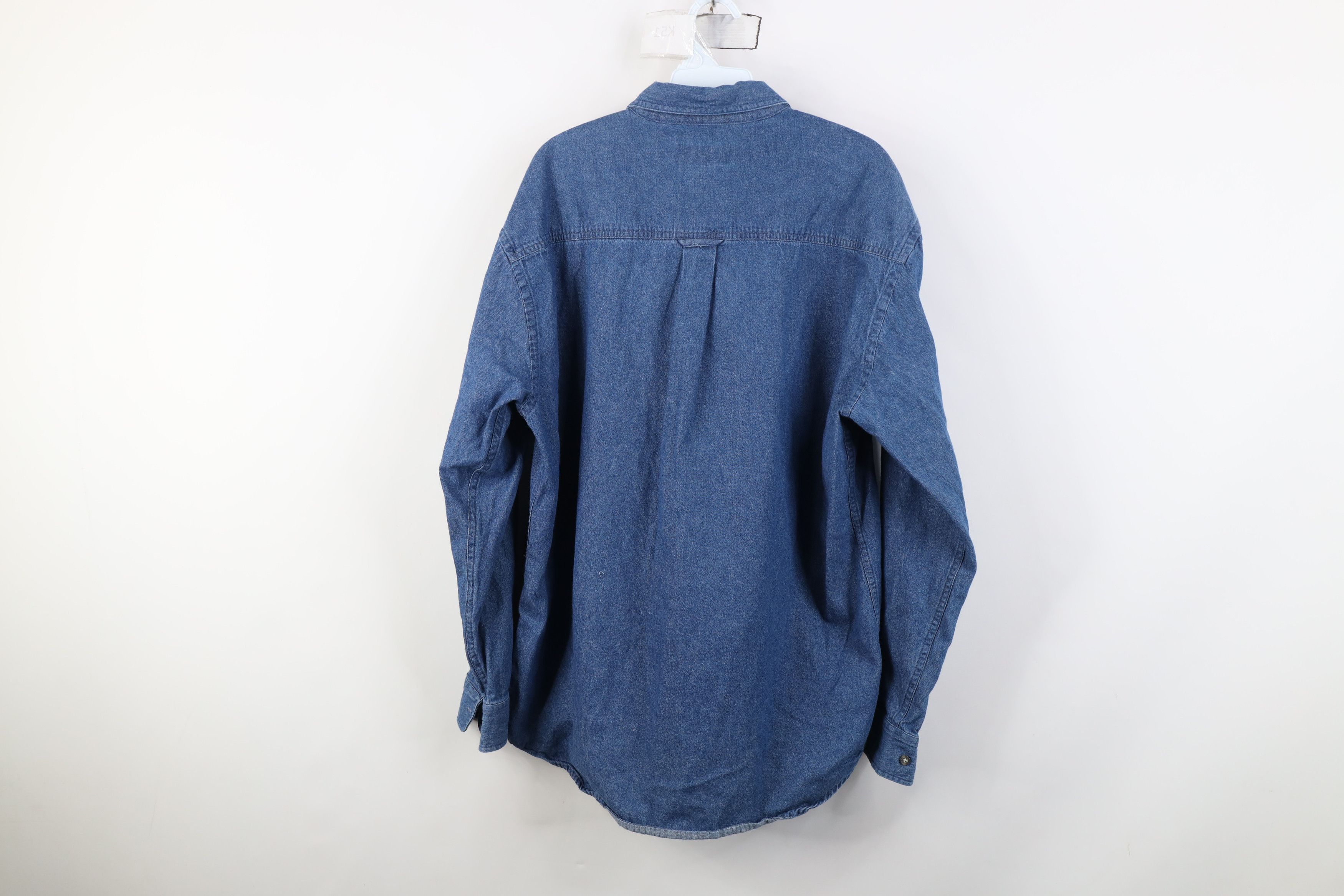 Vintage Vintage 90s Streetwear Denim Jean Collared Button Down Shirt Size US L / EU 52-54 / 3 - 11 Thumbnail