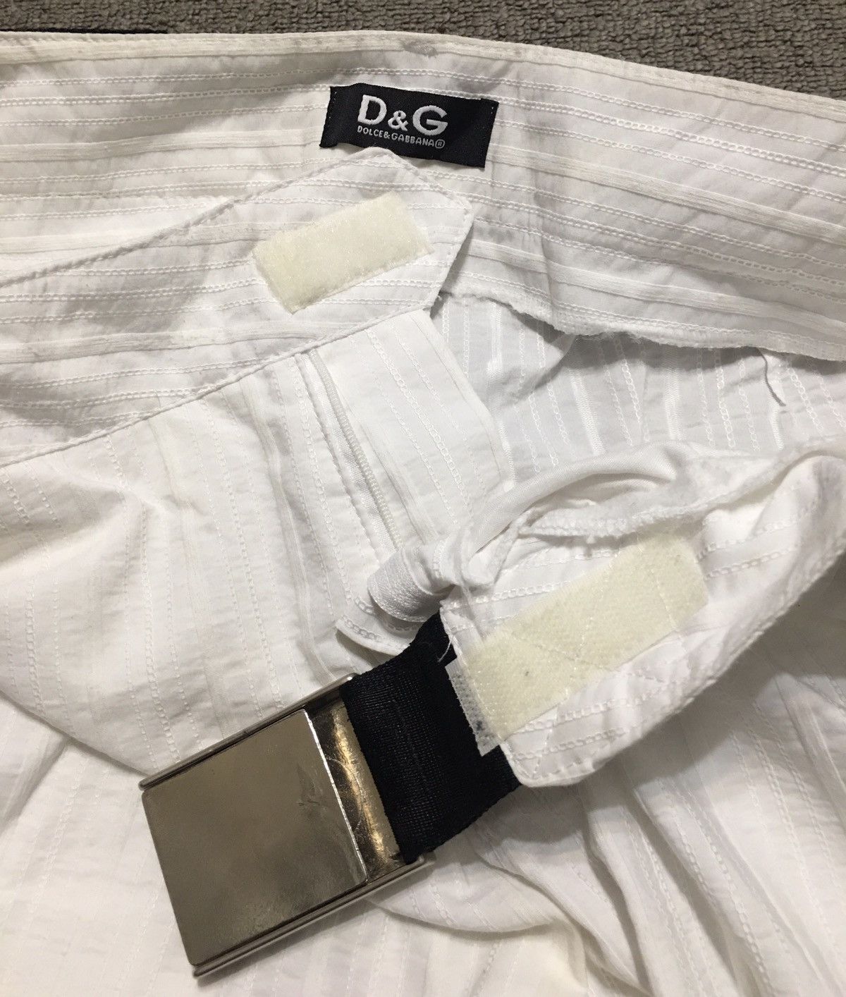 Dolce & Gabbana Dolce & Gabbana Vintage White Stripped Cotton Pants Size 31 Size 31" - 9 Thumbnail