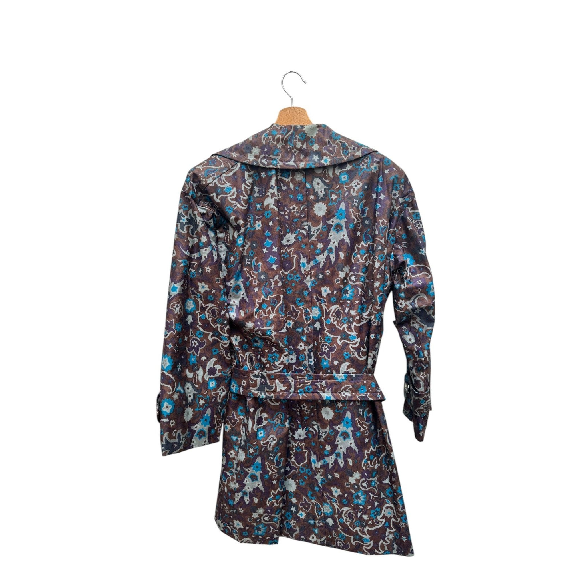 Yves Saint Laurent 1970s Silk Colorful Trench Coat Size S / US 4 / IT 40 - 4 Thumbnail