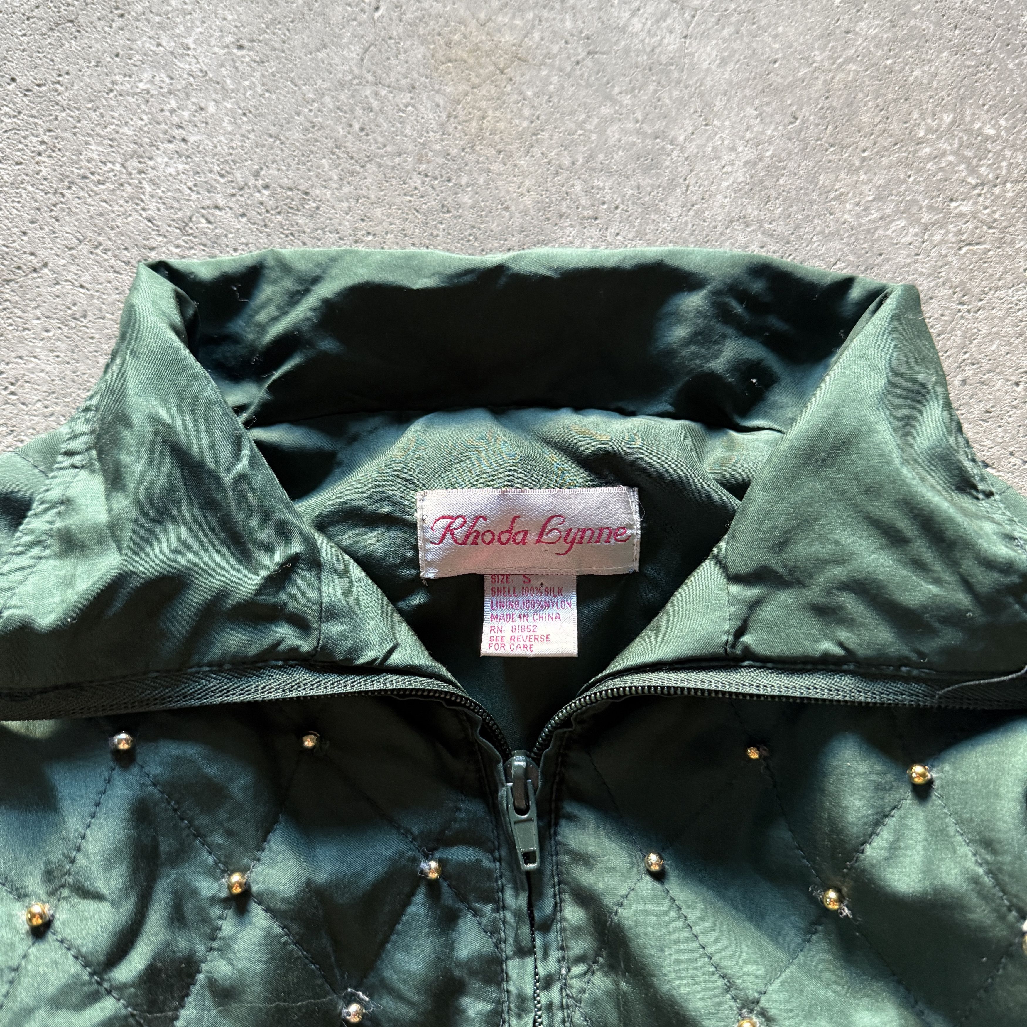 Other vintage green silk studded cropped boxy bomber jacket Size S / US 4 / IT 40 - 2 Thumbnail