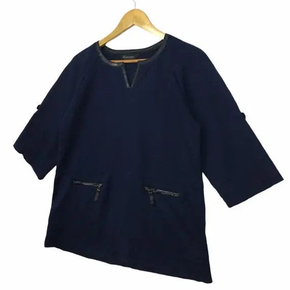 Japanese Brand Vtg FRANCAISE Japan Pure Indigo Dye Tee Shirt Blouse Sweater Size L / US 10 / IT 46 - 4 Thumbnail