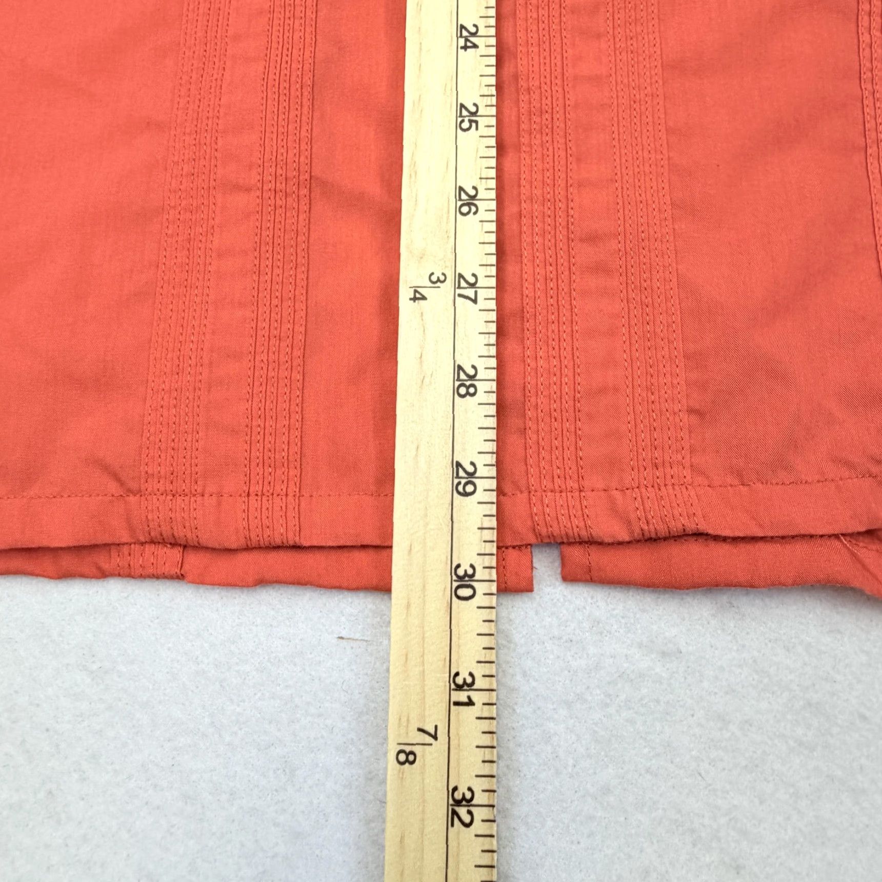 Haband Haband Guayabera Shirt Mens 3XL Orange Embroidered Zip Front Short Sleeve Cuban Size US XXL / EU 58 / 5 - 8 Thumbnail
