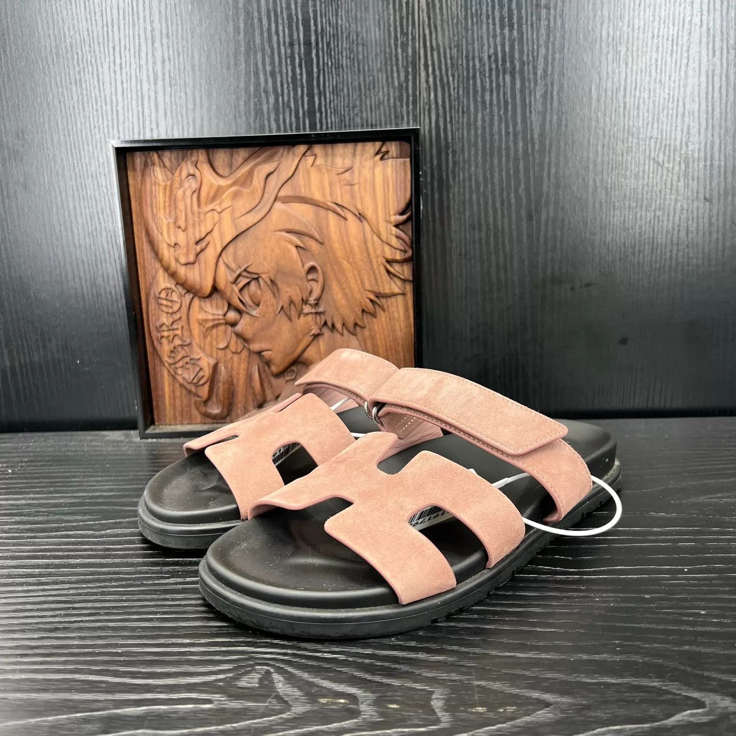 Hermes Hermès Chypre Black & Pink Shoes 38 Size US 7.5 / IT 37.5 - 1 Thumbnail
