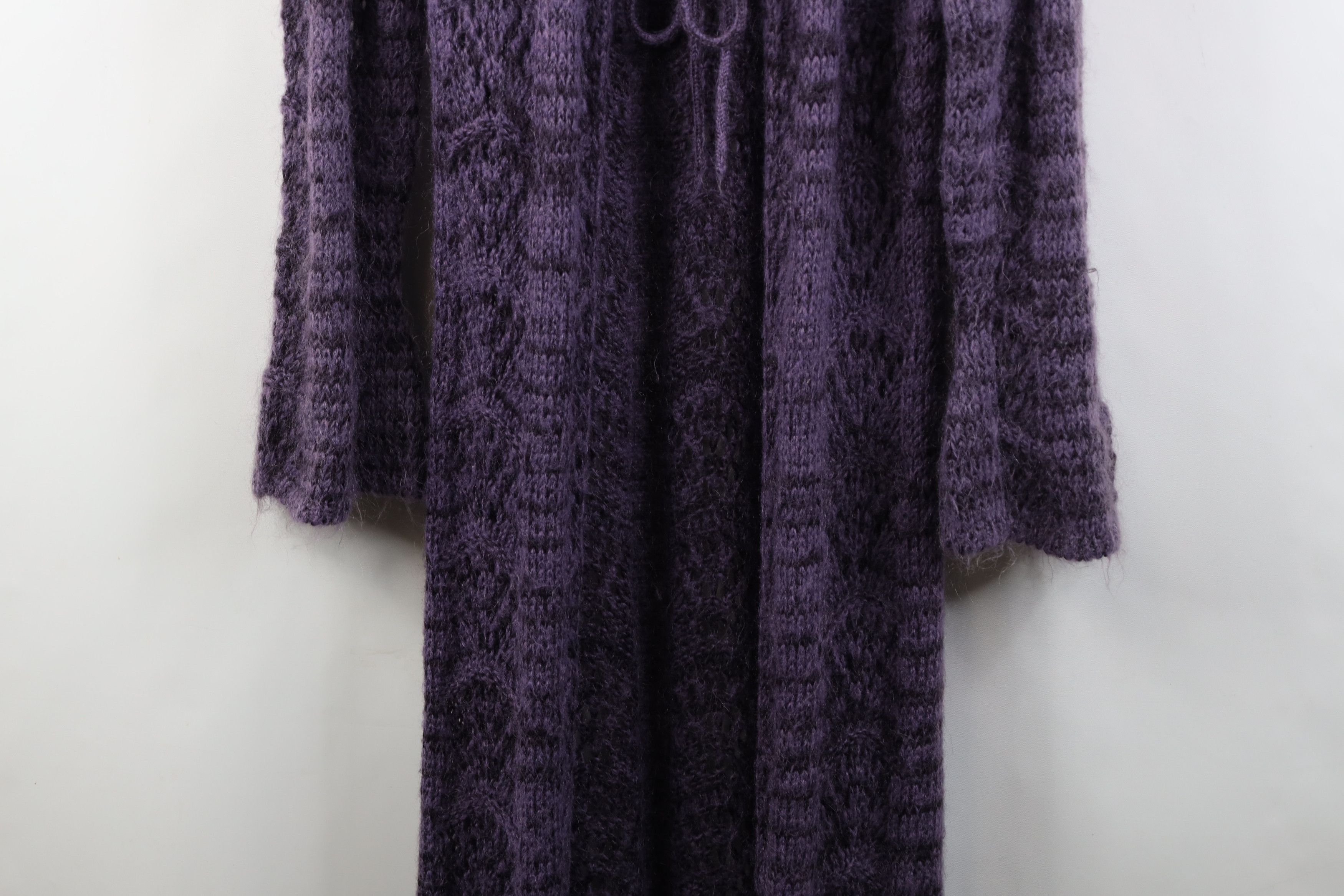 Vintage Vintage 90s Y2K Babydoll Mohair Knit Cardigan Sweater Size L / US 10 / IT 46 - 3 Thumbnail
