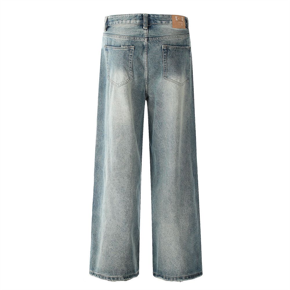 Japanese Brand × Jean American retro men's loose punk distressed washed jeans Size US 32 / EU 48 - 3 Thumbnail