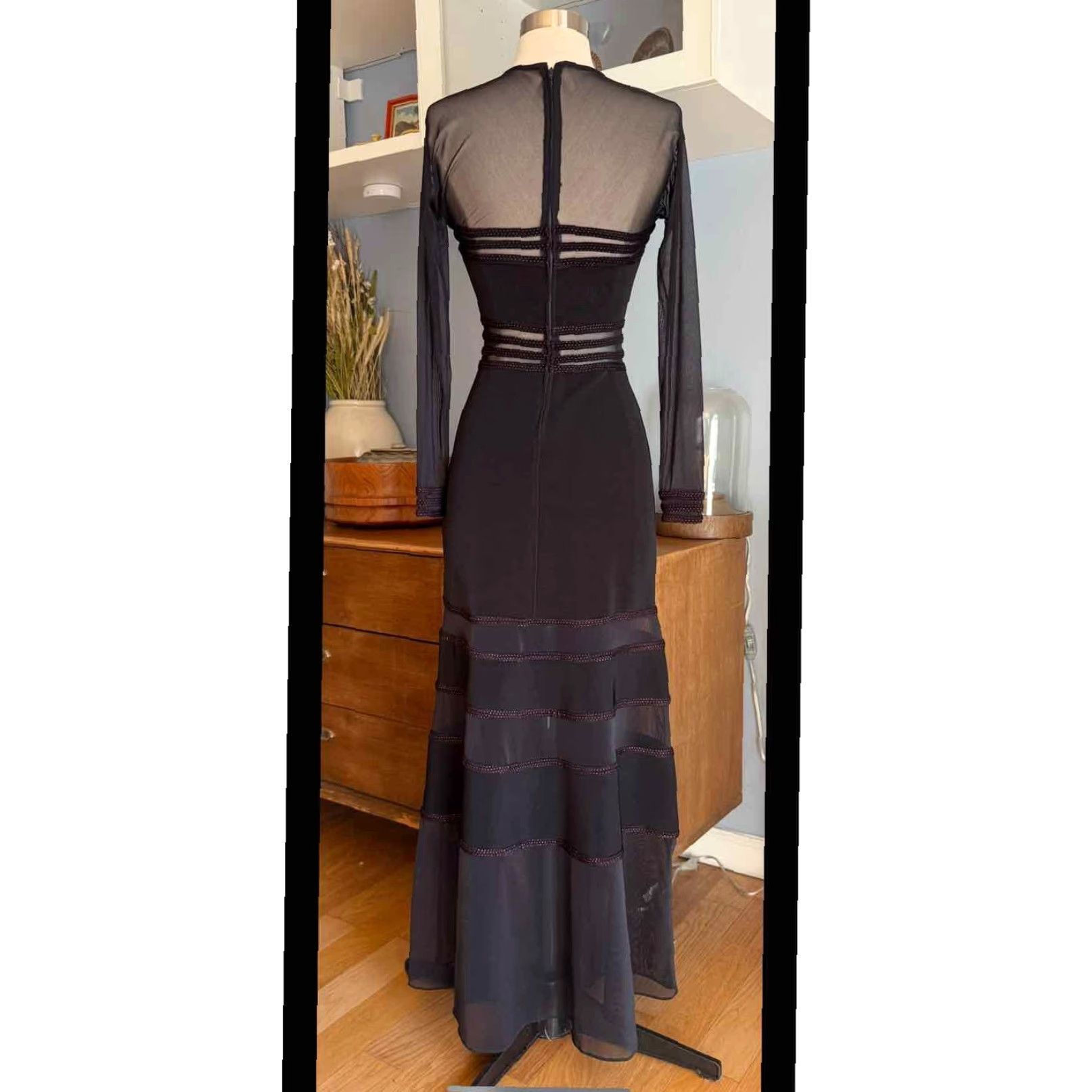 Vintage VINTAGE Cache Formal Gown Maxi Dress Bodycon Black S 1990s 2000s 90s Clubwear Wedding Paris Gothic Rock Size S / US 4 / IT 40 - 3 Thumbnail