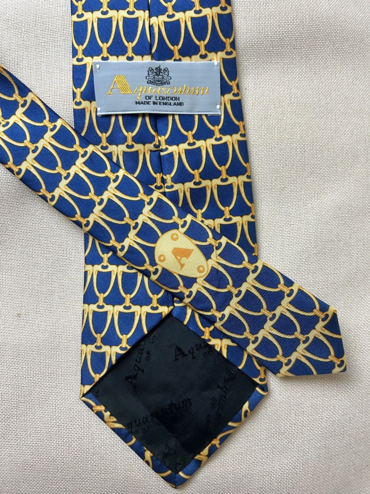 Aquascutum Aquascutum blue navy chins equestrian Silk Mens Tie Size ONE SIZE - 3 Thumbnail