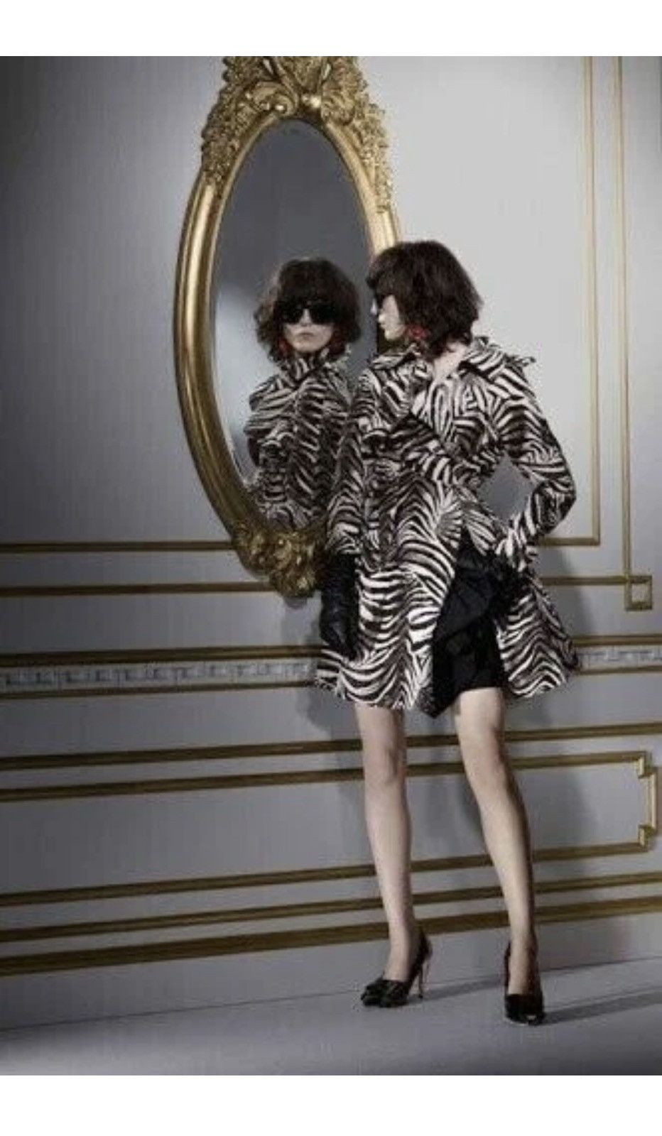 Lanvin Vintage Lanvin HM Animal Zebra Trench Coat Jacket wool light Size M / US 6-8 / IT 42-44 - 2 Thumbnail