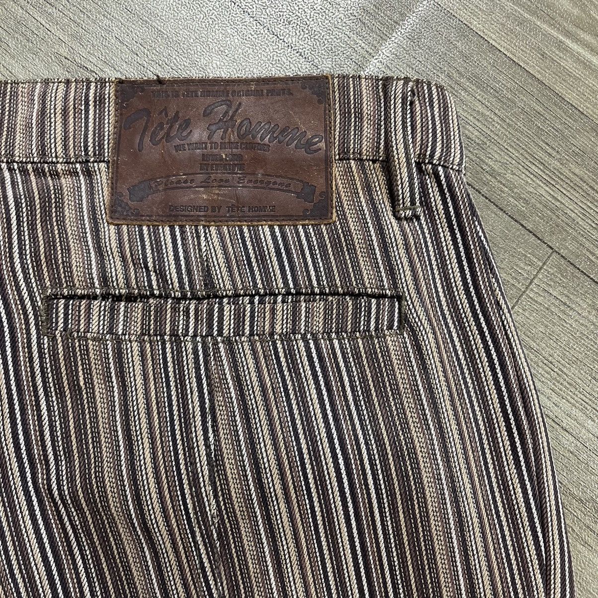 Tete Homme 2000s Tete Homme Issey Miyake Striped Lgb Style Flared Jeans Size US 33 - 13 Thumbnail