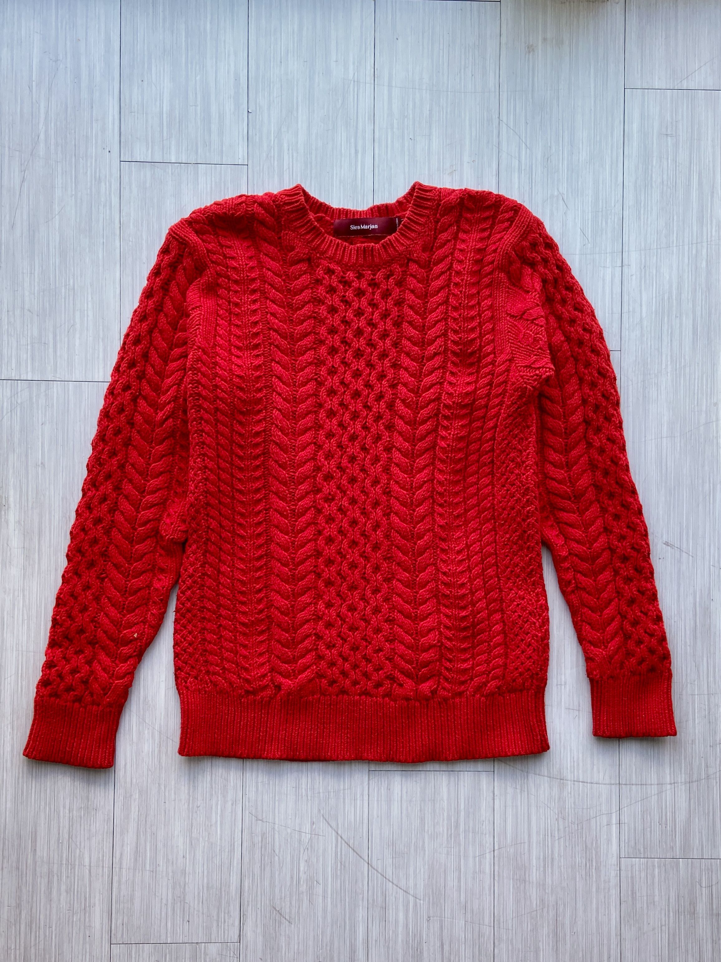 Sies Marjan Sies Marjan Red Cable-Knit Sweater Size US S / EU 44-46 / 1 - 1 Thumbnail