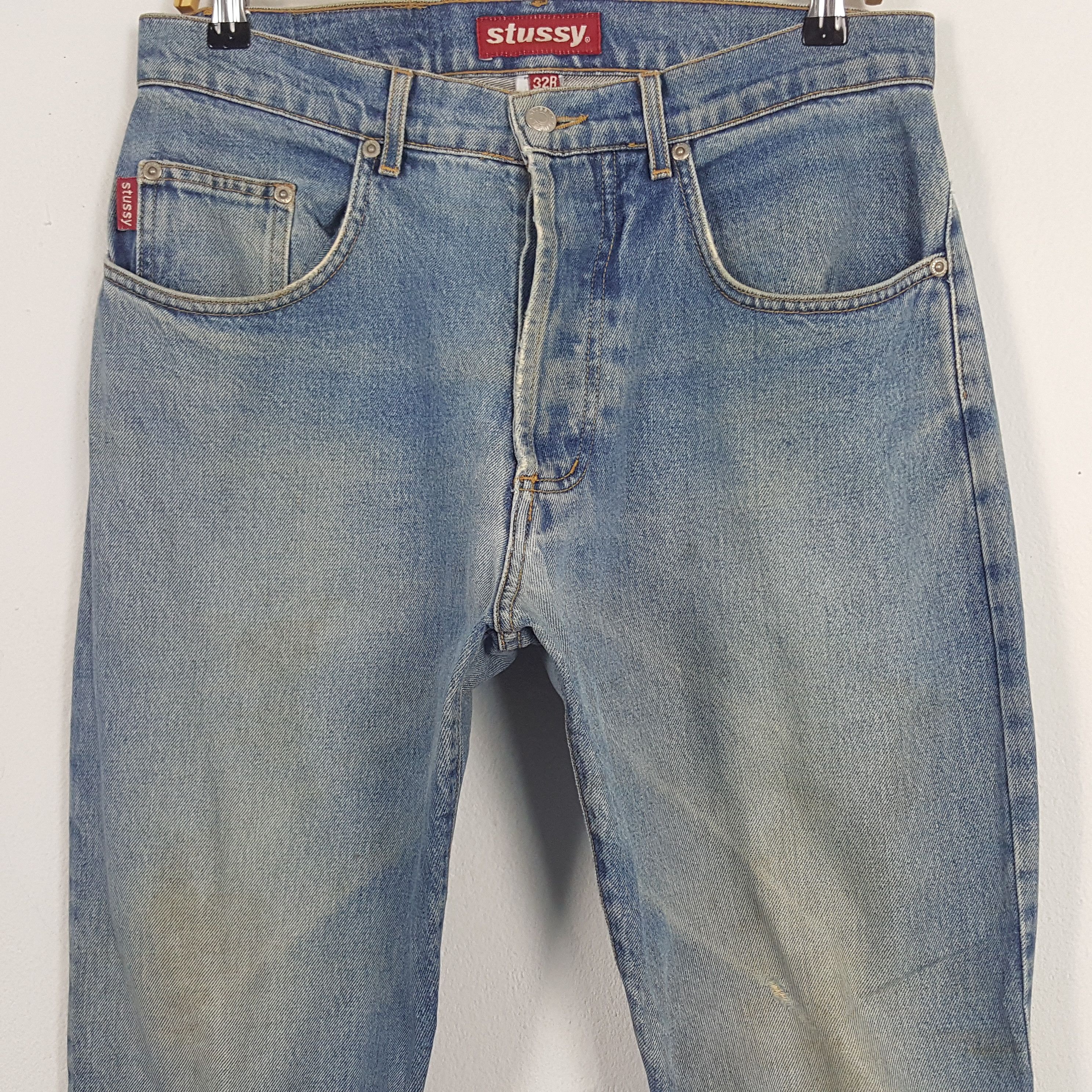 Stussy × Vintage Vintage Stussy USA Custom Art Logo Slimfit Denim Jeans Size 32" / US 10 / IT 46 - 5 Thumbnail