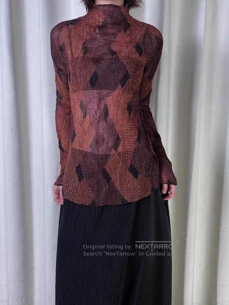 Issey Miyake Issey Miyake Main Line Woven Argyle Willow Catkin Top Size M / US 6-8 / IT 42-44 - 1 Thumbnail