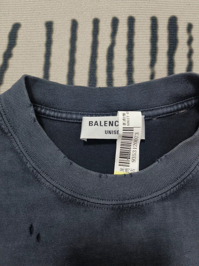 Balenciaga Balenciaga Washed Distressed Double B Print Logo Short Sle Size US XS / EU 42 / 0 - 3 Thumbnail