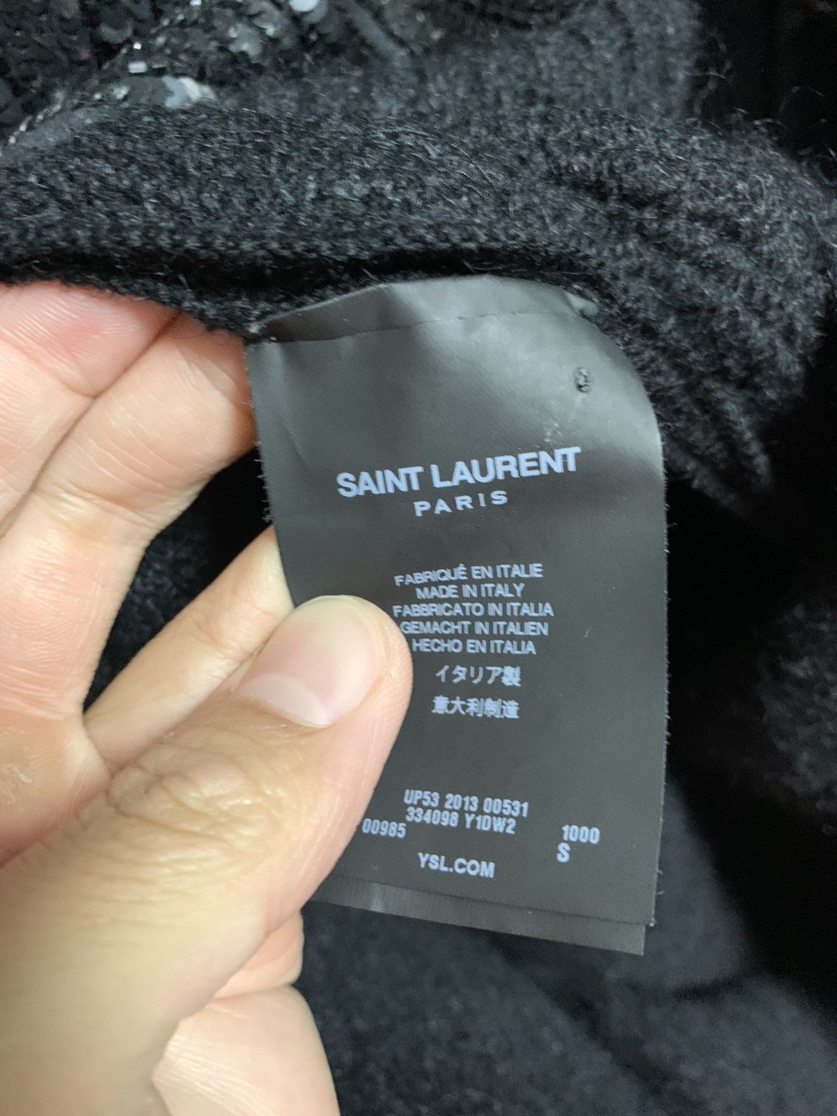 Saint Laurent Paris Saint Laurent 2013FW Black oversized Sequins sweater Size US S / EU 44-46 / 1 - 4 Thumbnail
