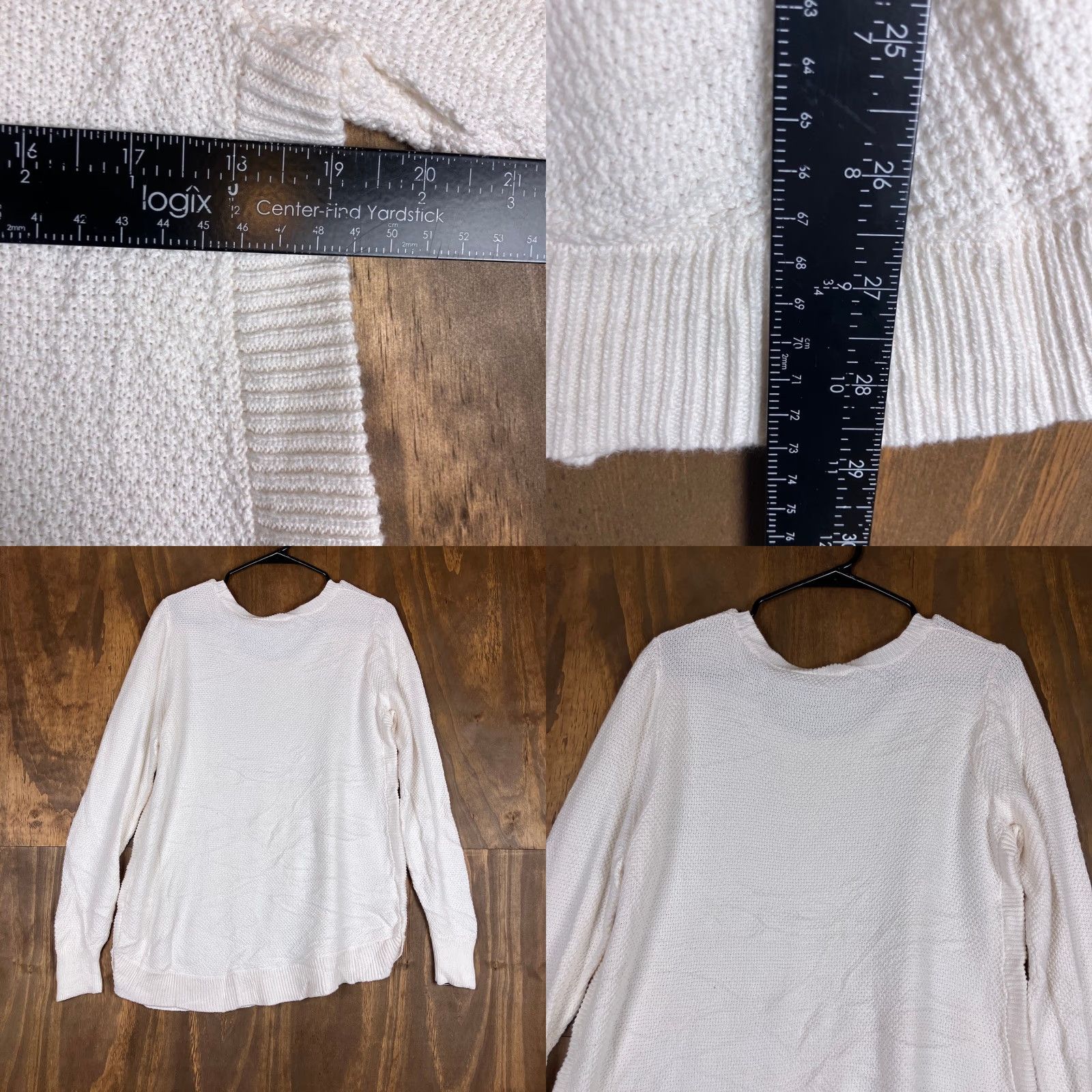 Loft LOFT Ann Taylor Womens Sweater Cream Knit Crew Neck Long Sleeve 100% Cotton S Pullover Casual Workwear Cardigan not wool not acrylic Size S / US 4 / IT 40 - 8 Thumbnail