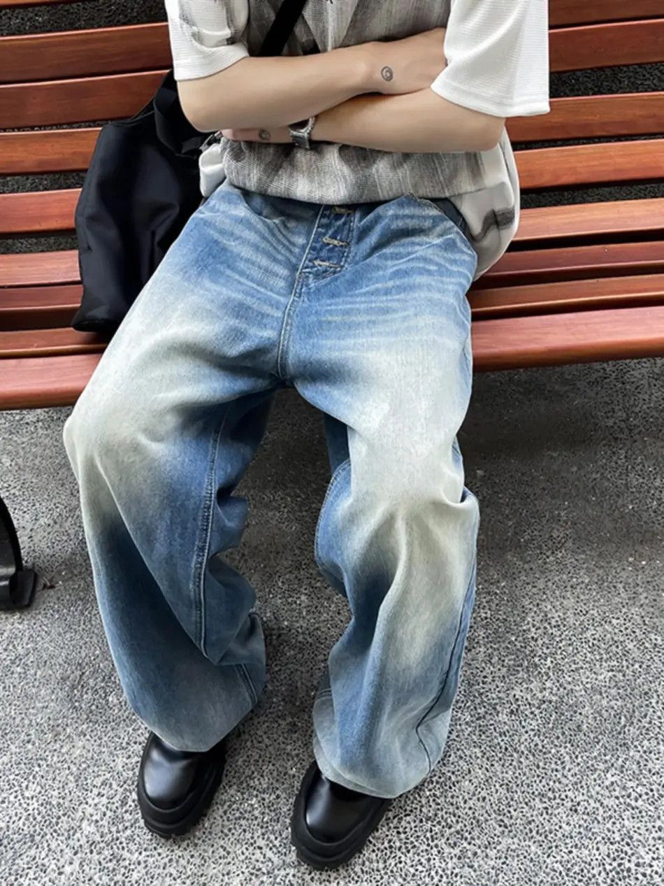 Japanese Brand Retro Versatile Loose Straight Leg Wide Leg Jeans Size US 30 / EU 46 - 3 Thumbnail